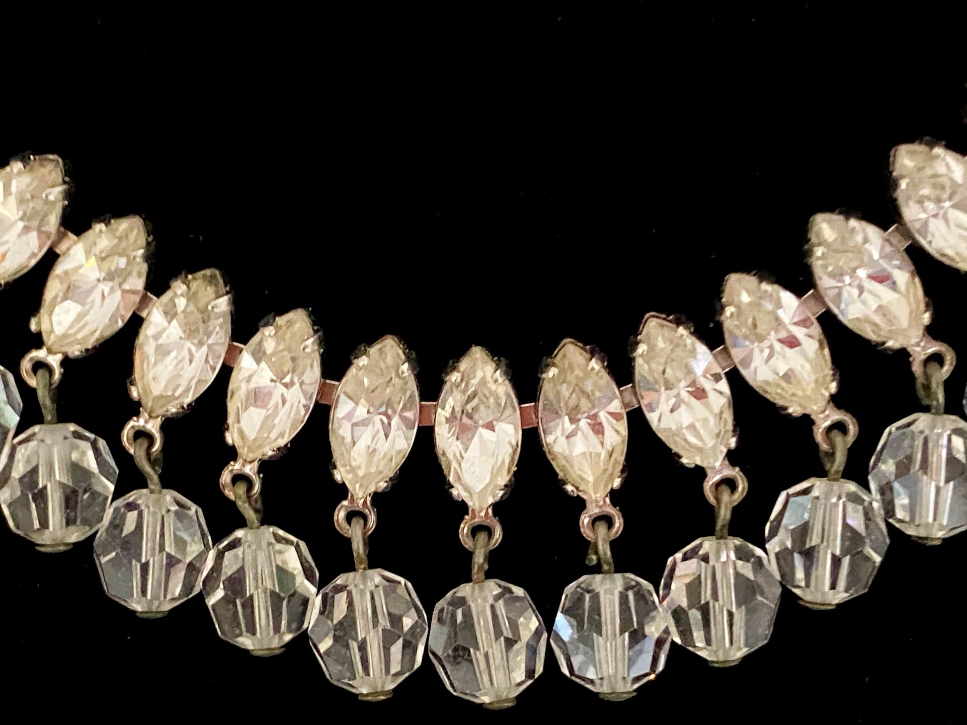 1950s JOSEPH WIESNER NY | Rhodium-Plated Crystal & Glass Parure | Original Box - Busy Bowerbird