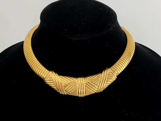 AVON 'Gallery Originals' Gold-Tone Flexible Omega Choker Necklace - Busy Bowerbird