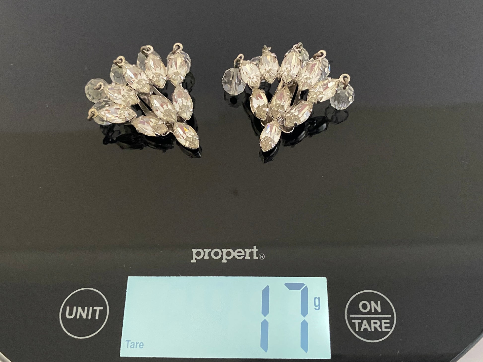 1950s JOSEPH WIESNER NY | Rhodium-Plated Crystal & Glass Parure | Original Box - Busy Bowerbird