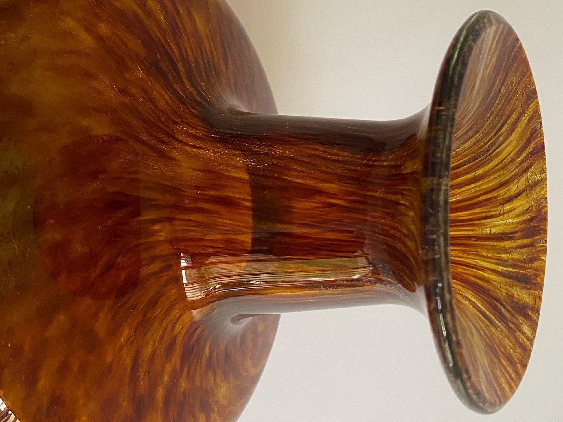 Mottled Amber Swirl ART GLASS VASE | Stunning & Heavy - Busy Bowerbird