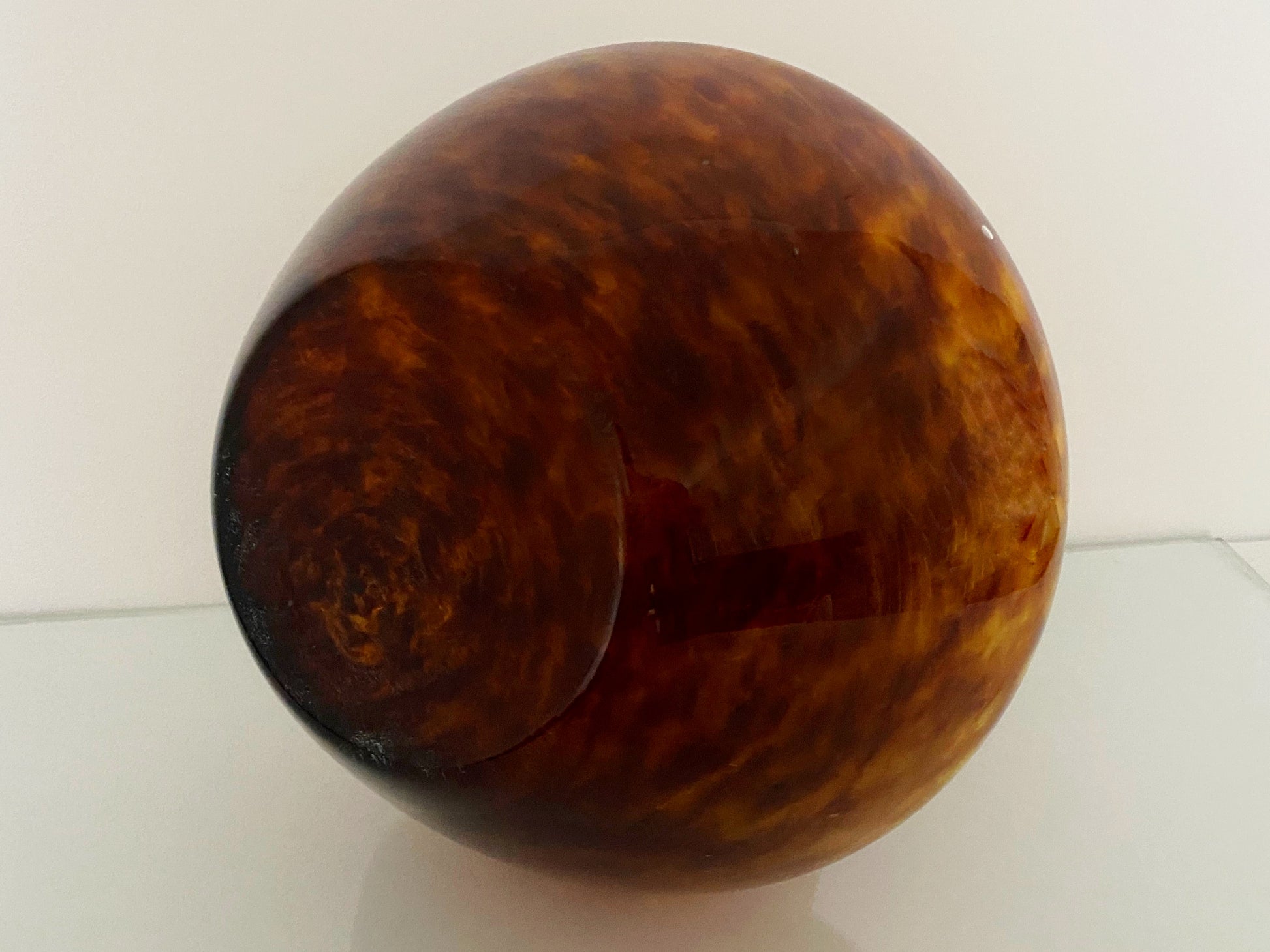 Mottled Amber Swirl ART GLASS VASE | Stunning & Heavy - Busy Bowerbird