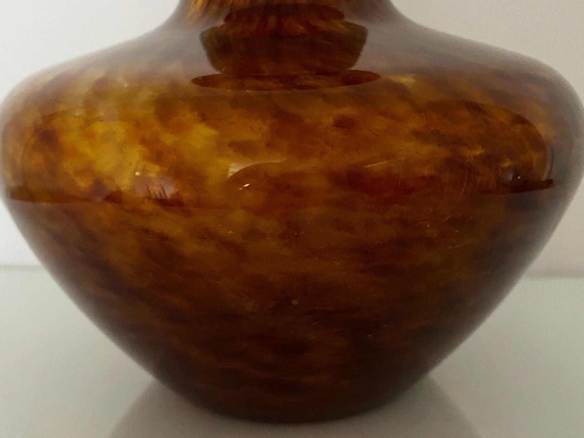 Mottled Amber Swirl ART GLASS VASE | Stunning & Heavy - Busy Bowerbird