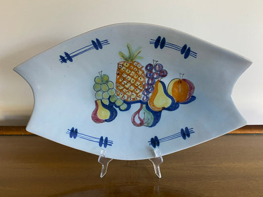 Mid-1950s BUCHAN 'Brittany Pattern' Curved Stoneware Platter - Busy Bowerbird