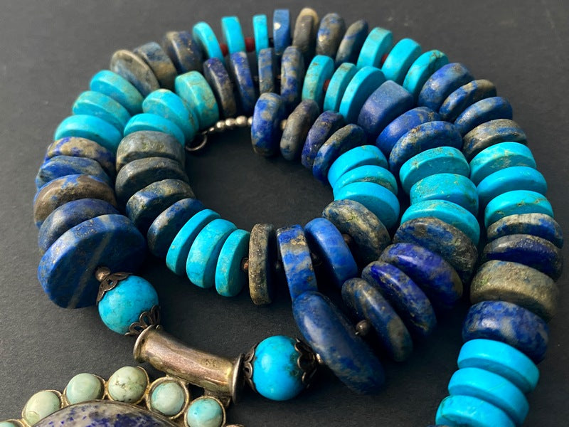 Turquoise & Lapis Lazuli Boho Necklace