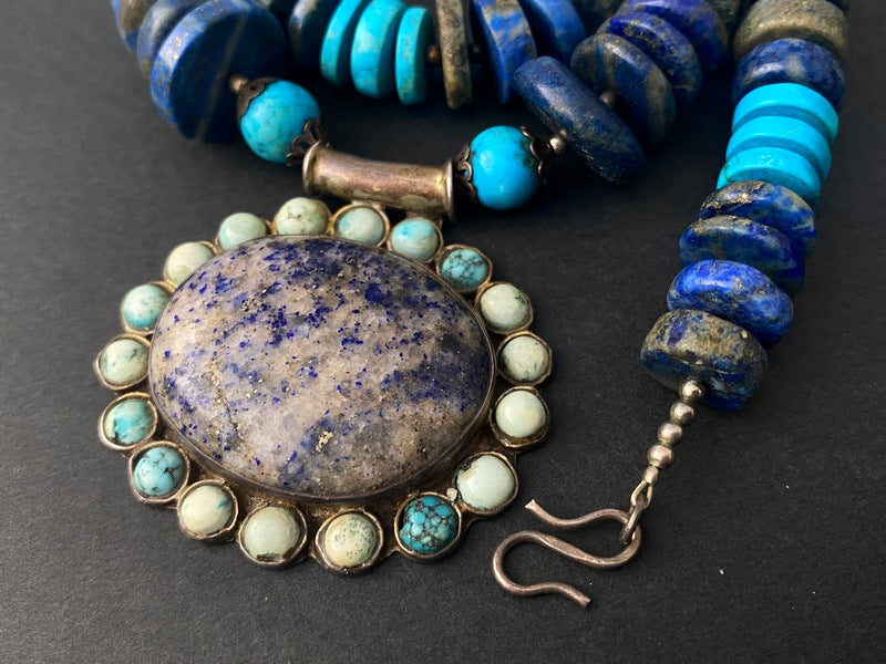 Turquoise & Lapis Lazuli Boho Necklace