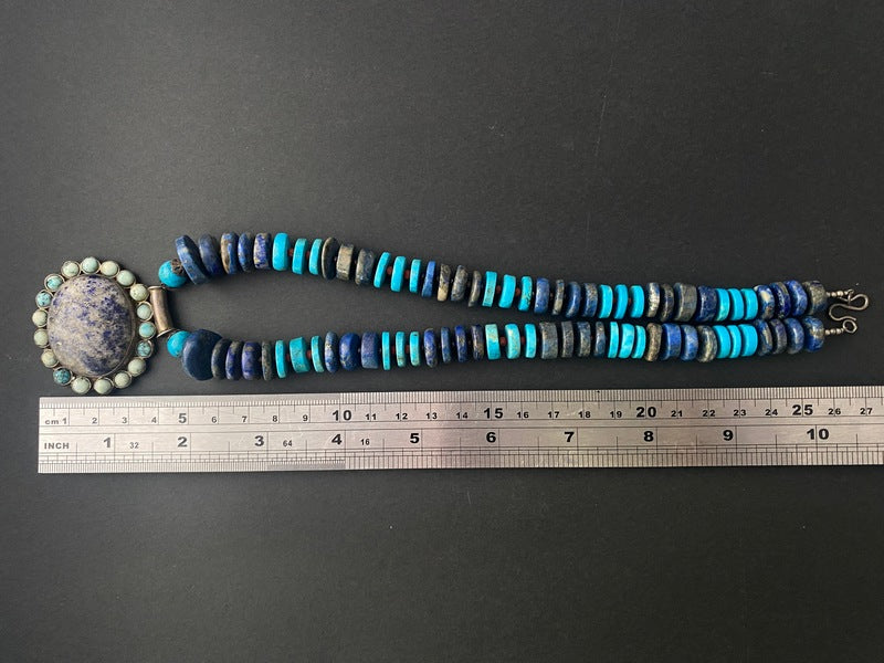 Turquoise & Lapis Lazuli Boho Necklace