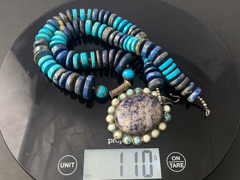 Turquoise & Lapis Lazuli Boho Necklace