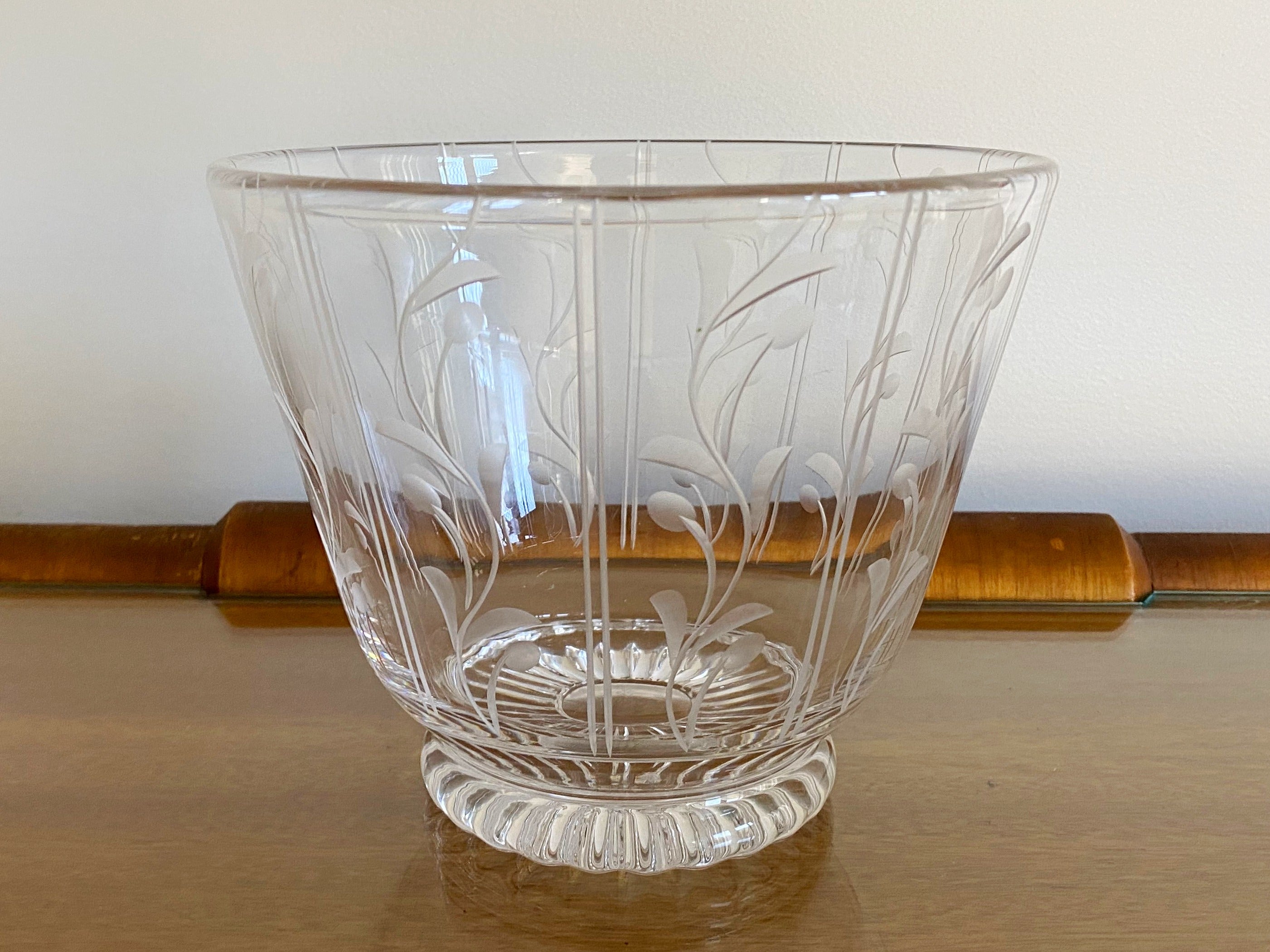 Vintage Stuart Crystal Vase with 'Frog' Insert