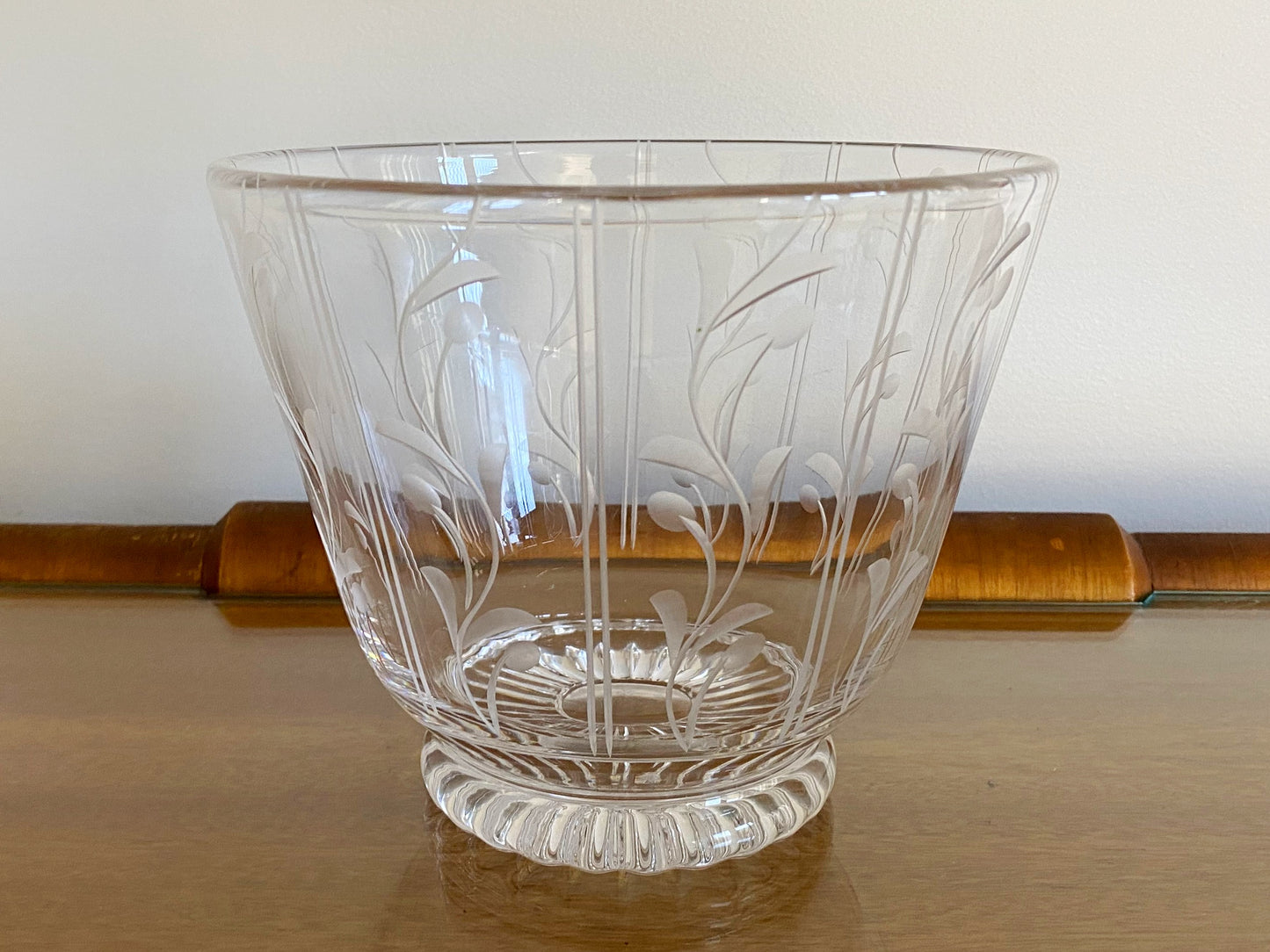 Vintage Stuart Crystal Vase with Original Crystal 'Frog' Insert - Busy Bowerbird