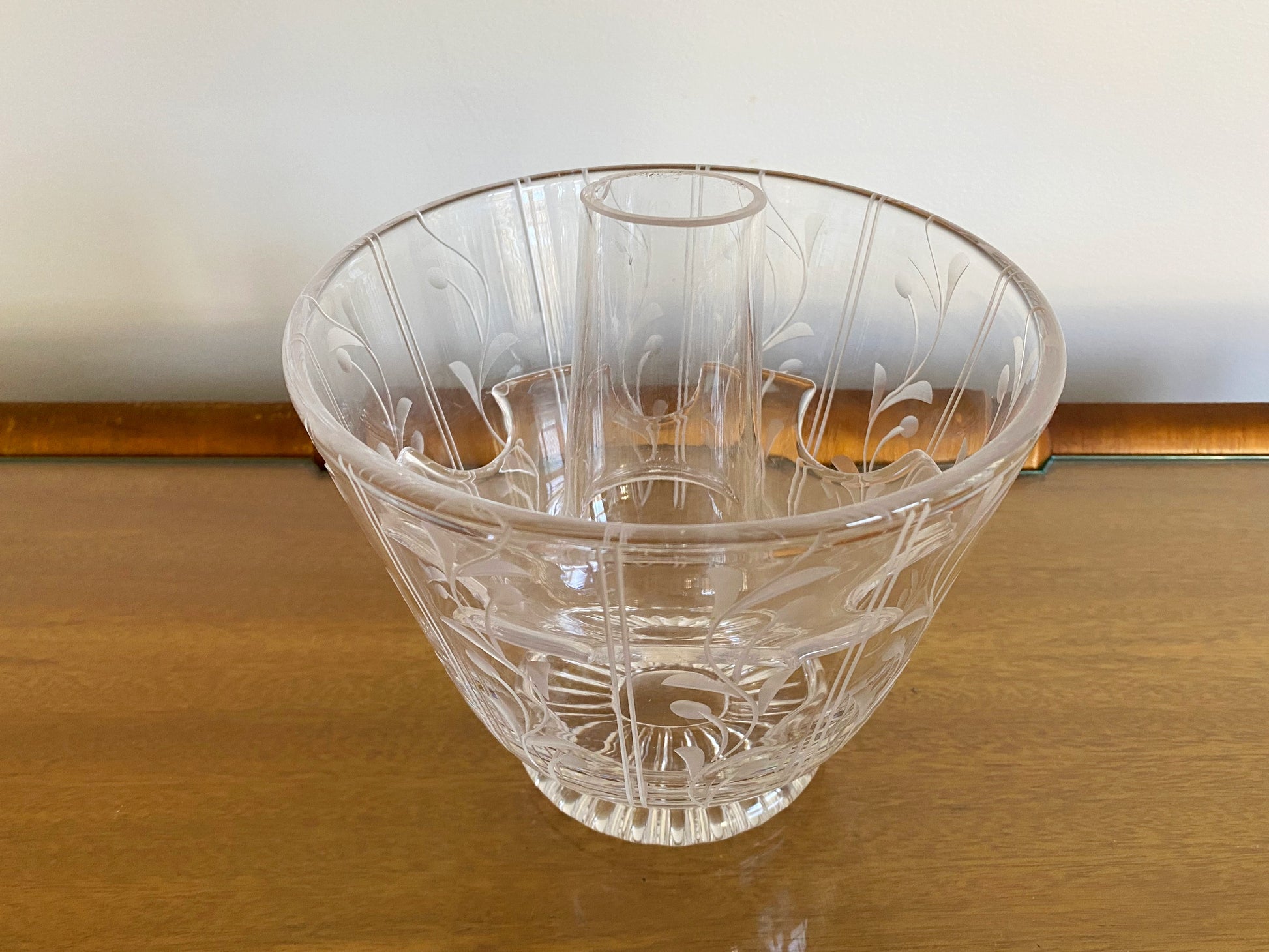 Vintage Stuart Crystal Vase with Original Crystal 'Frog' Insert - Busy Bowerbird