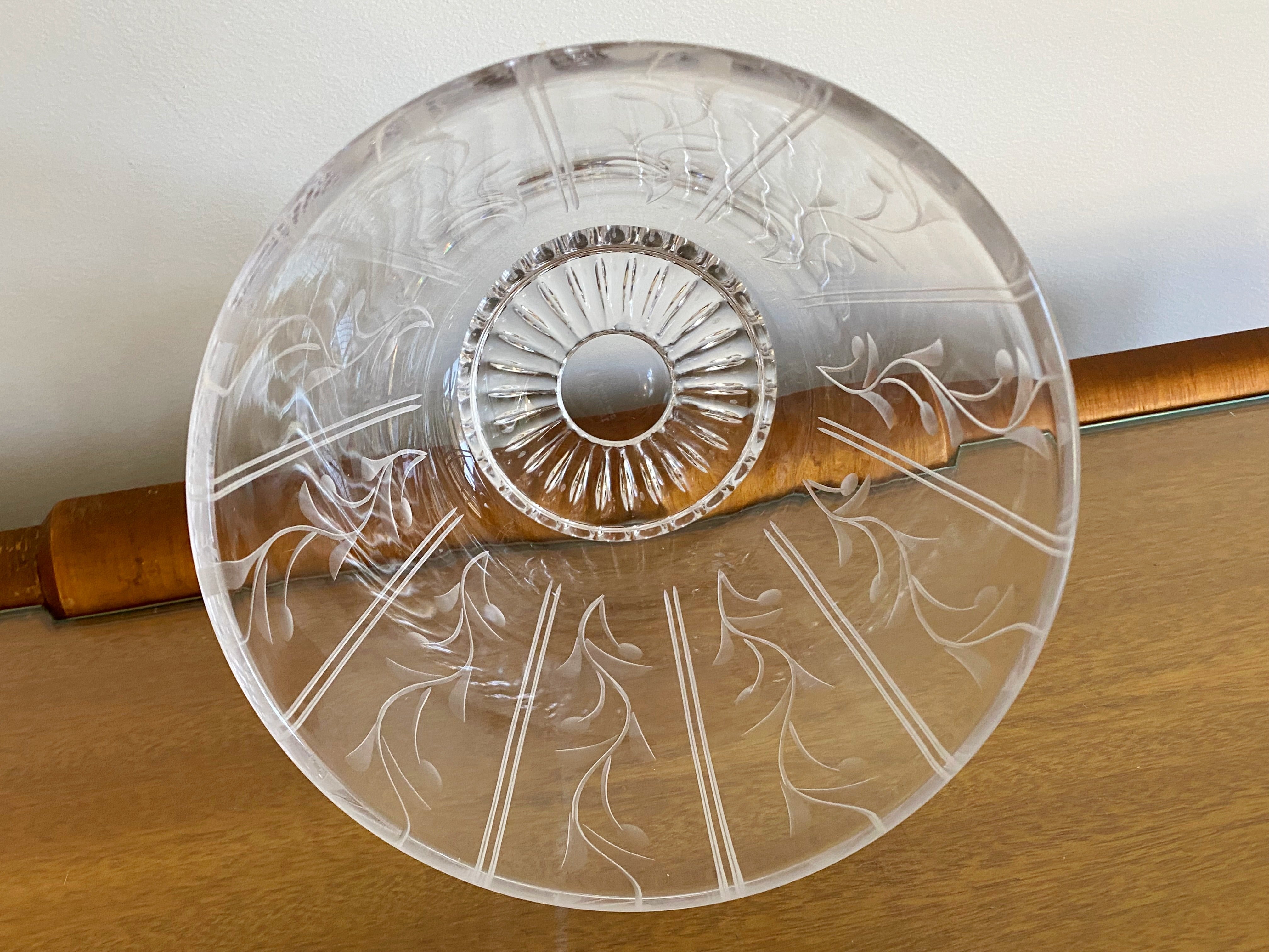 【廃盤】英国製　STUART スチュワートクリスタル　ローズボウル　花器 Vintage Stuart Crystal Vase with 'Frog' Insert