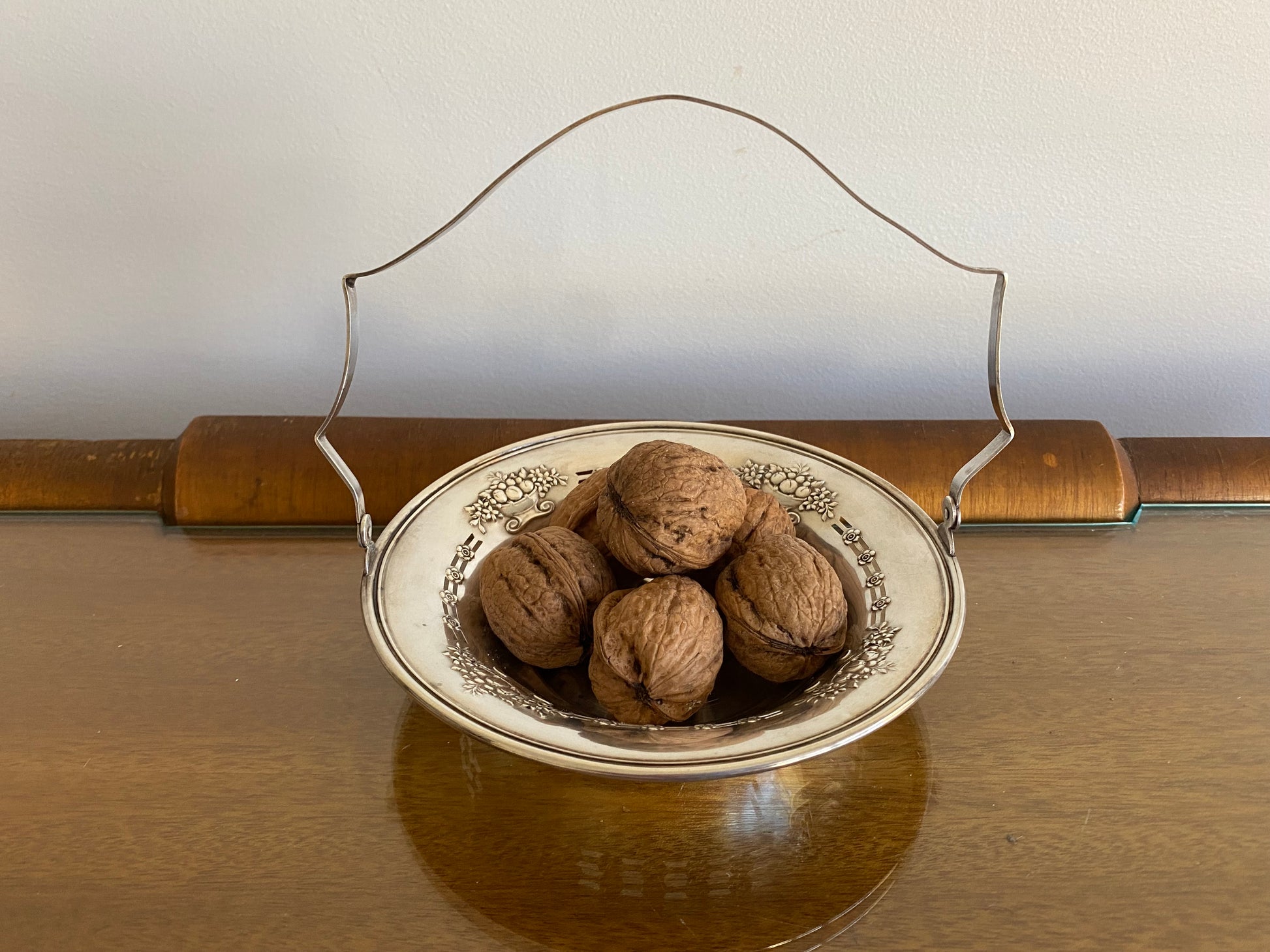 Early 20th Century American Sterling Silver Nut Bowl with Handle | Manchester Silver Co. - Busy Bowerbird