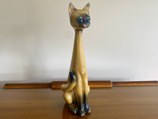 Vintage Kitsch! 1960s Iridescent JEMA HOLLAND Siamese Cat Figurine - Busy Bowerbird