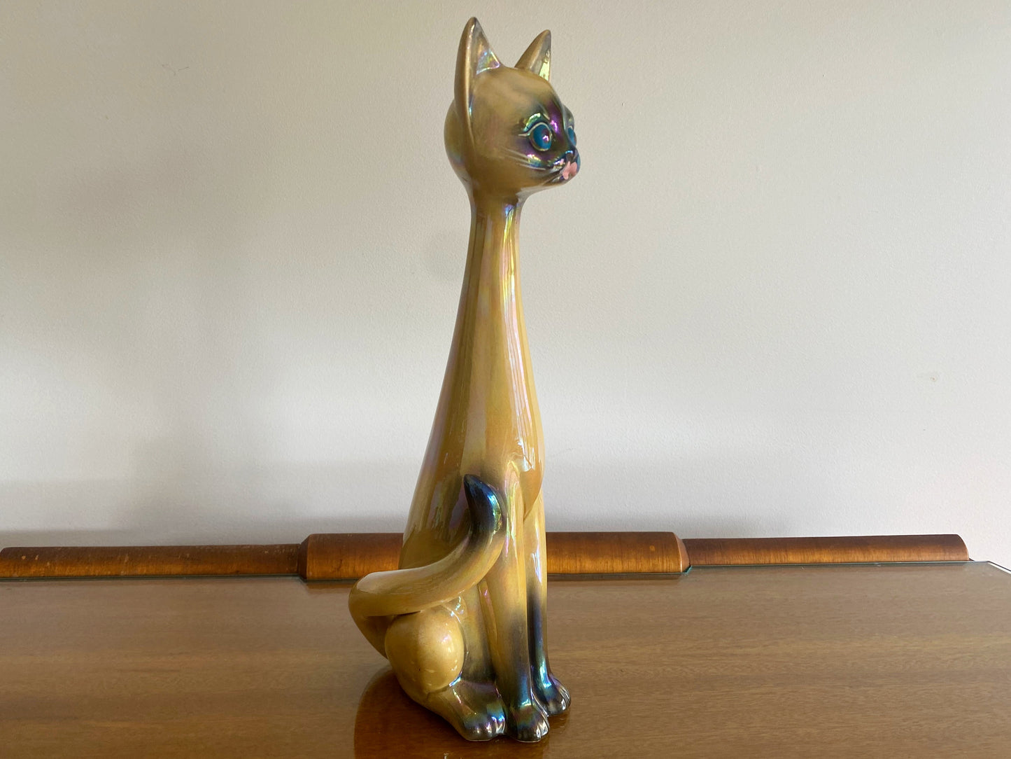 Vintage Kitsch! 1960s Iridescent JEMA HOLLAND Siamese Cat Figurine - Busy Bowerbird