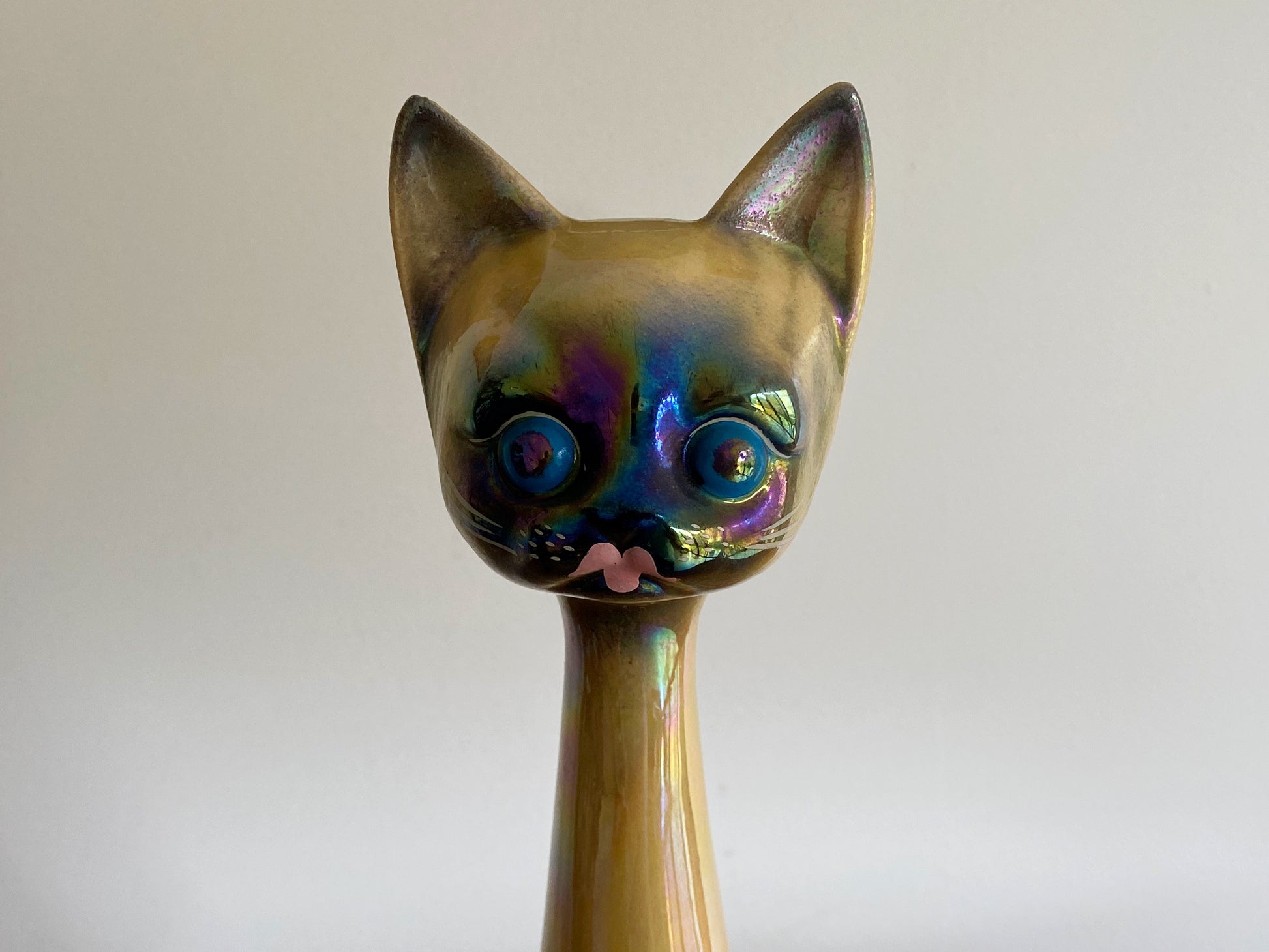 Vintage Kitsch! 1960s Iridescent JEMA HOLLAND Siamese Cat Figurine - Busy Bowerbird