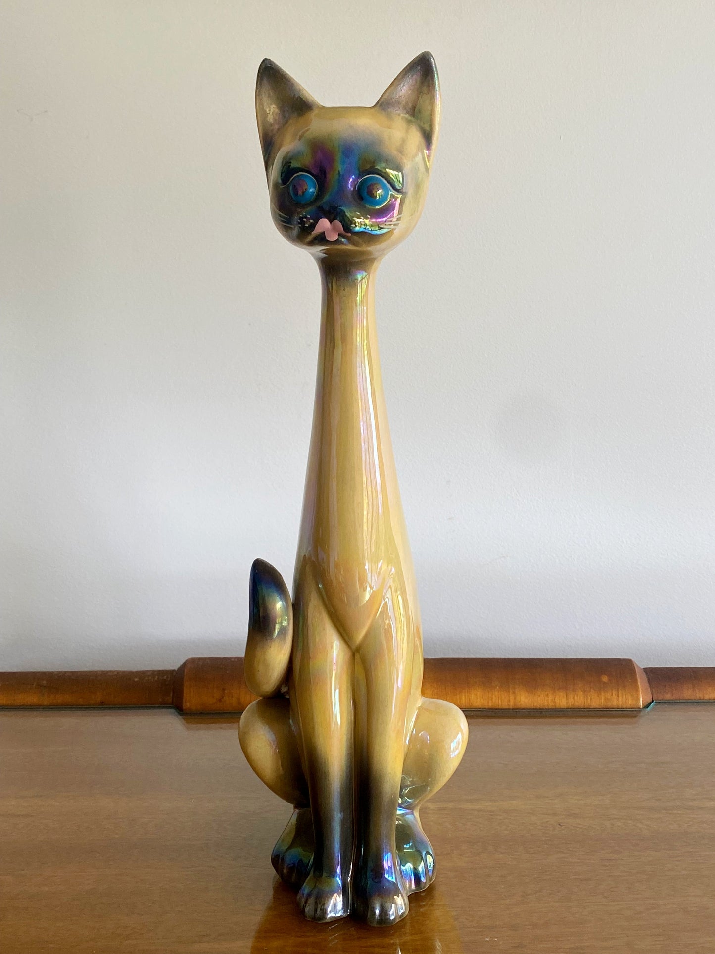 Vintage Kitsch! 1960s Iridescent JEMA HOLLAND Siamese Cat Figurine - Busy Bowerbird