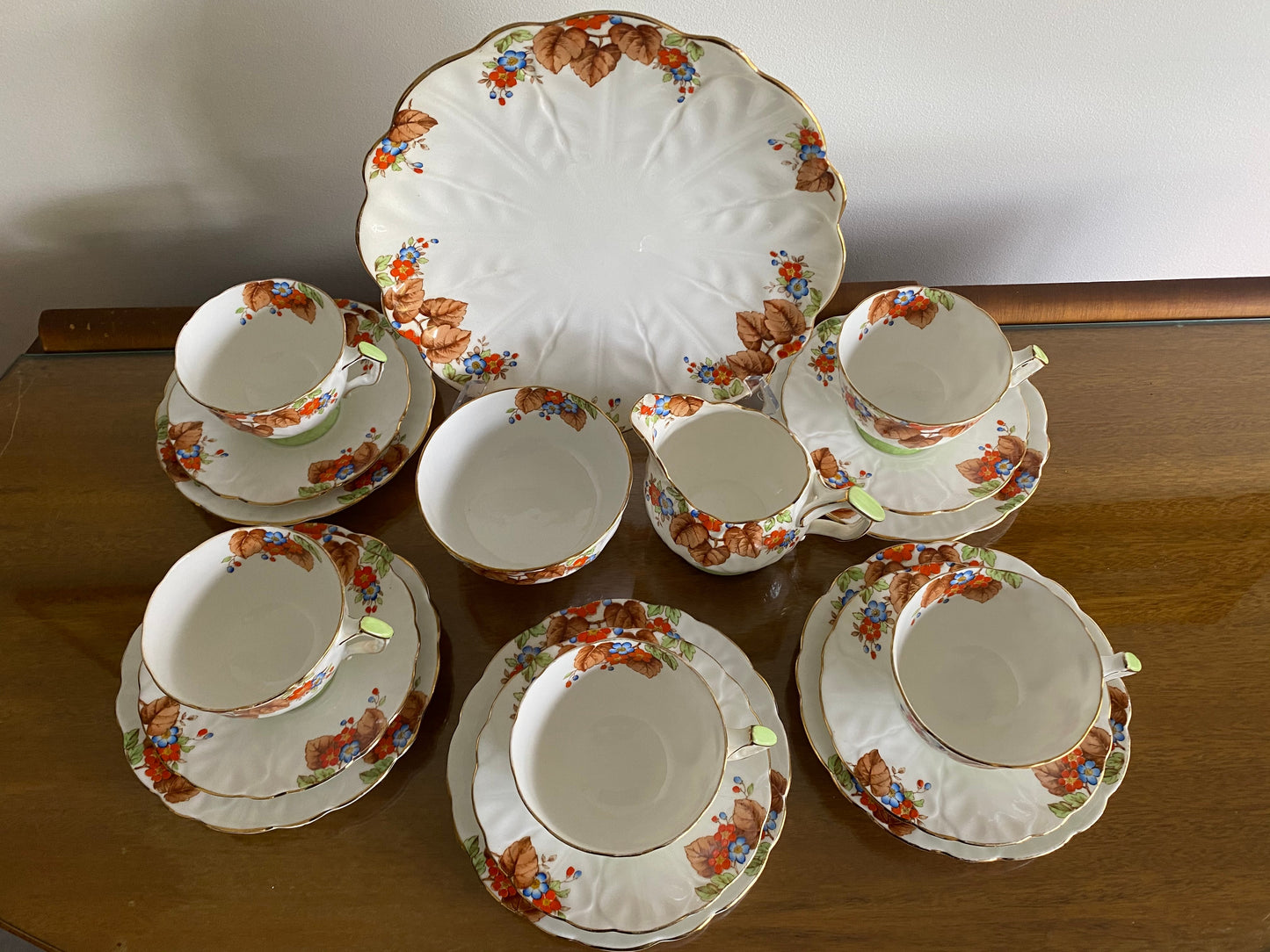 Rare 1940's AYNSLEY Bone China Four-Place Partial Coffee Service - Busy Bowerbird