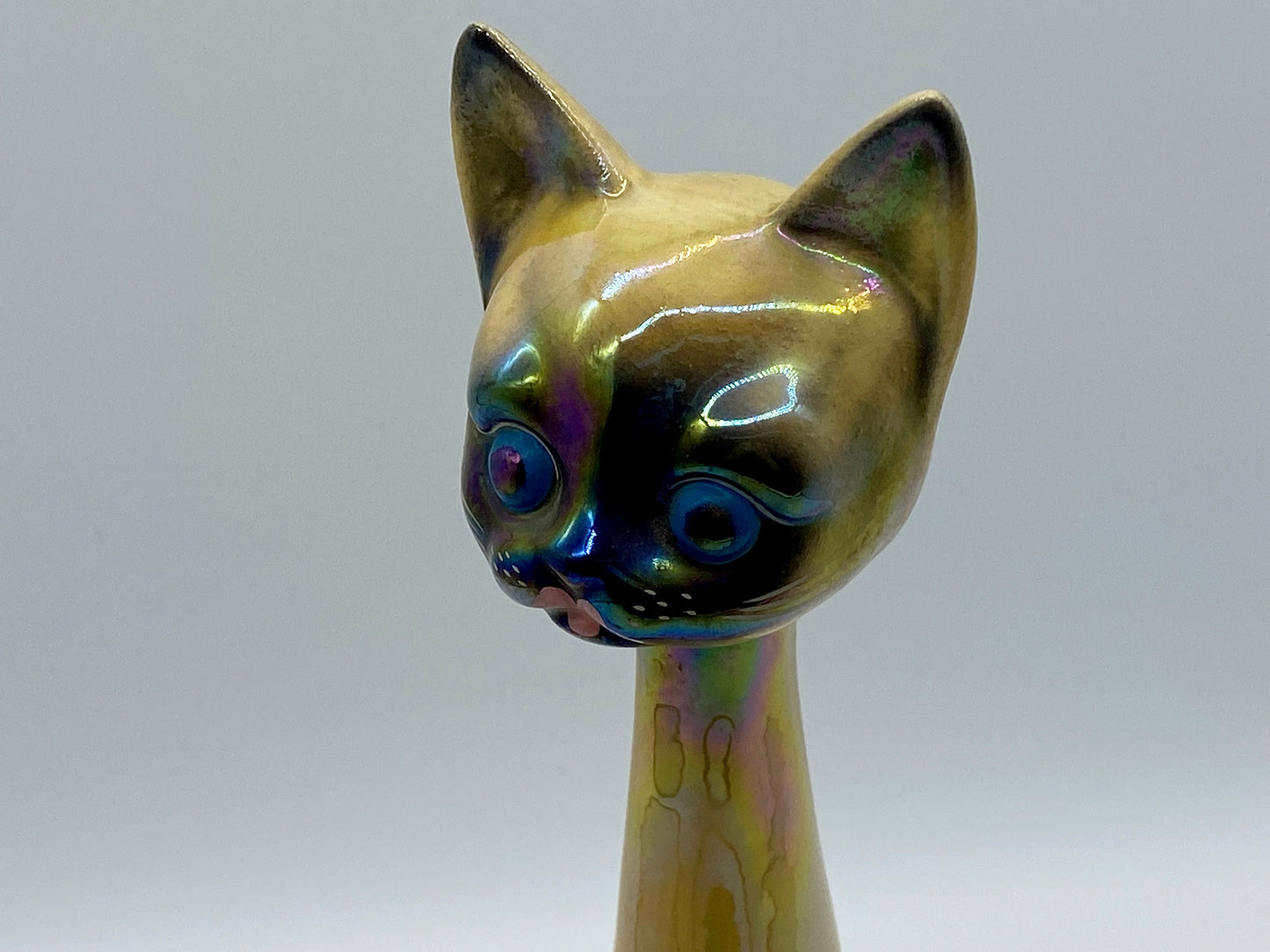 Vintage Kitsch! 1960s Iridescent JEMA HOLLAND Siamese Cat Figurine - Busy Bowerbird