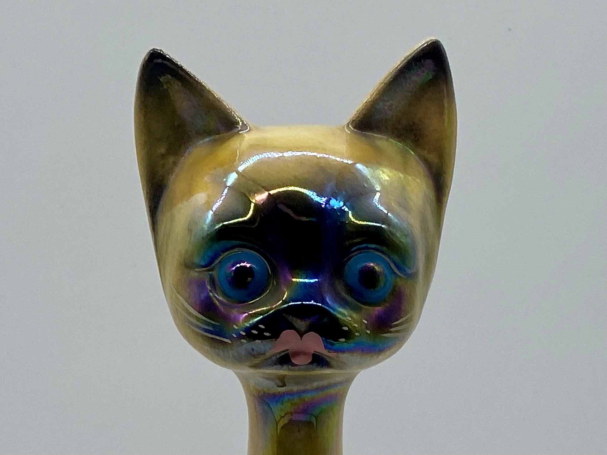 Vintage Kitsch! 1960s Iridescent JEMA HOLLAND Siamese Cat Figurine - Busy Bowerbird