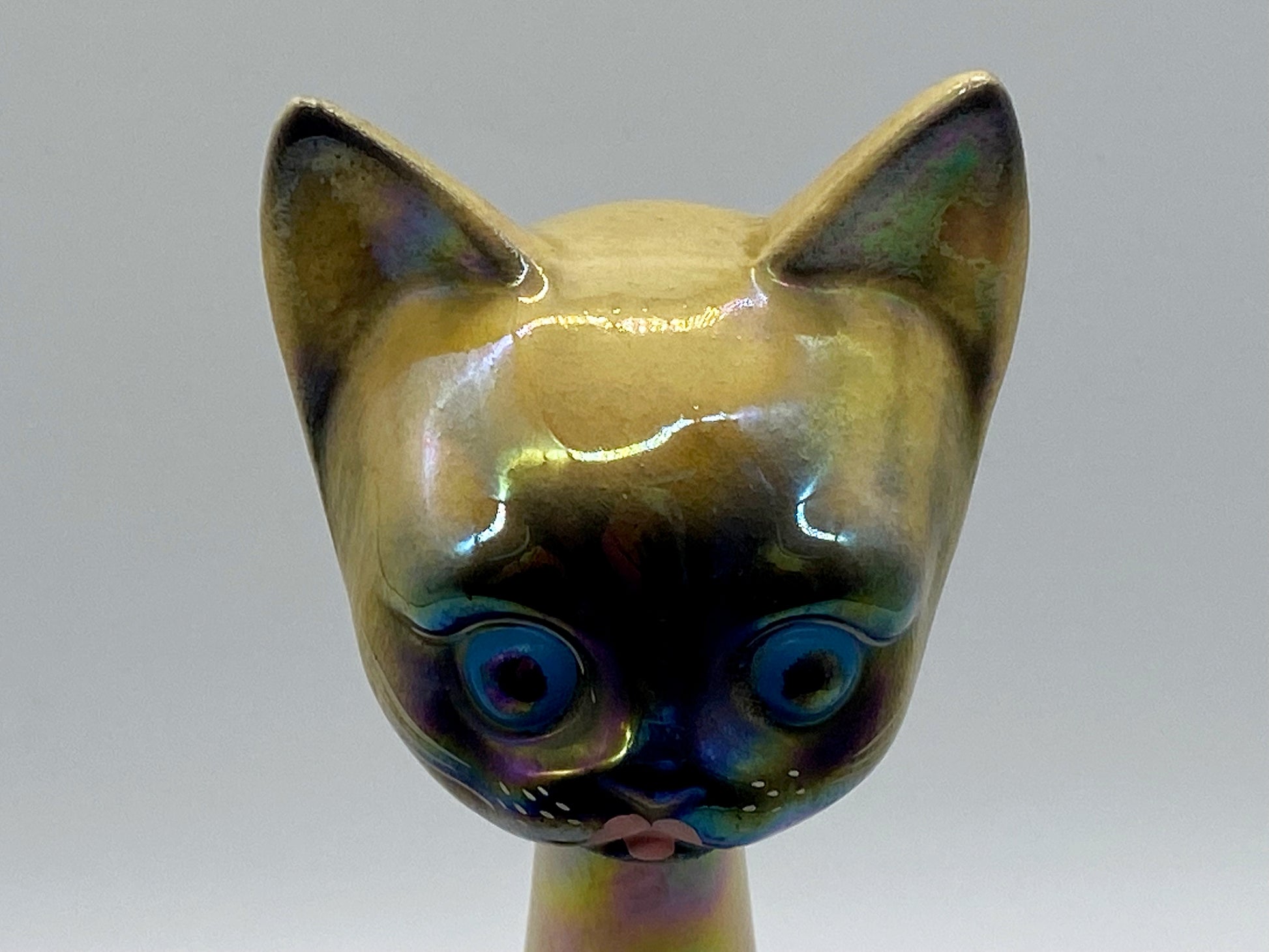 Vintage Kitsch! 1960s Iridescent JEMA HOLLAND Siamese Cat Figurine - Busy Bowerbird