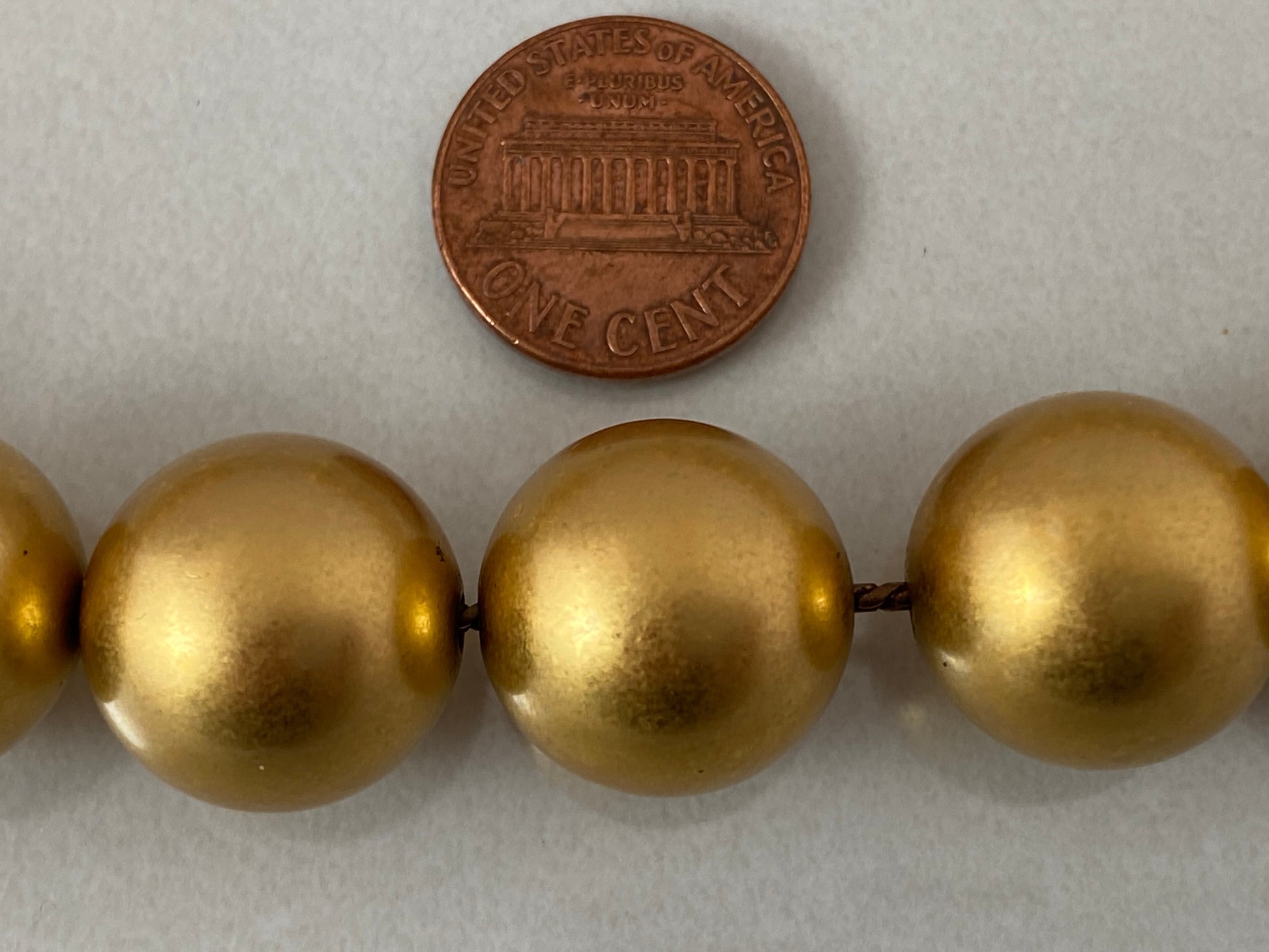 1980s ANNE KLEIN Gold-toned Ball Necklace | Pearl & Gold Earrings - Busy Bowerbird