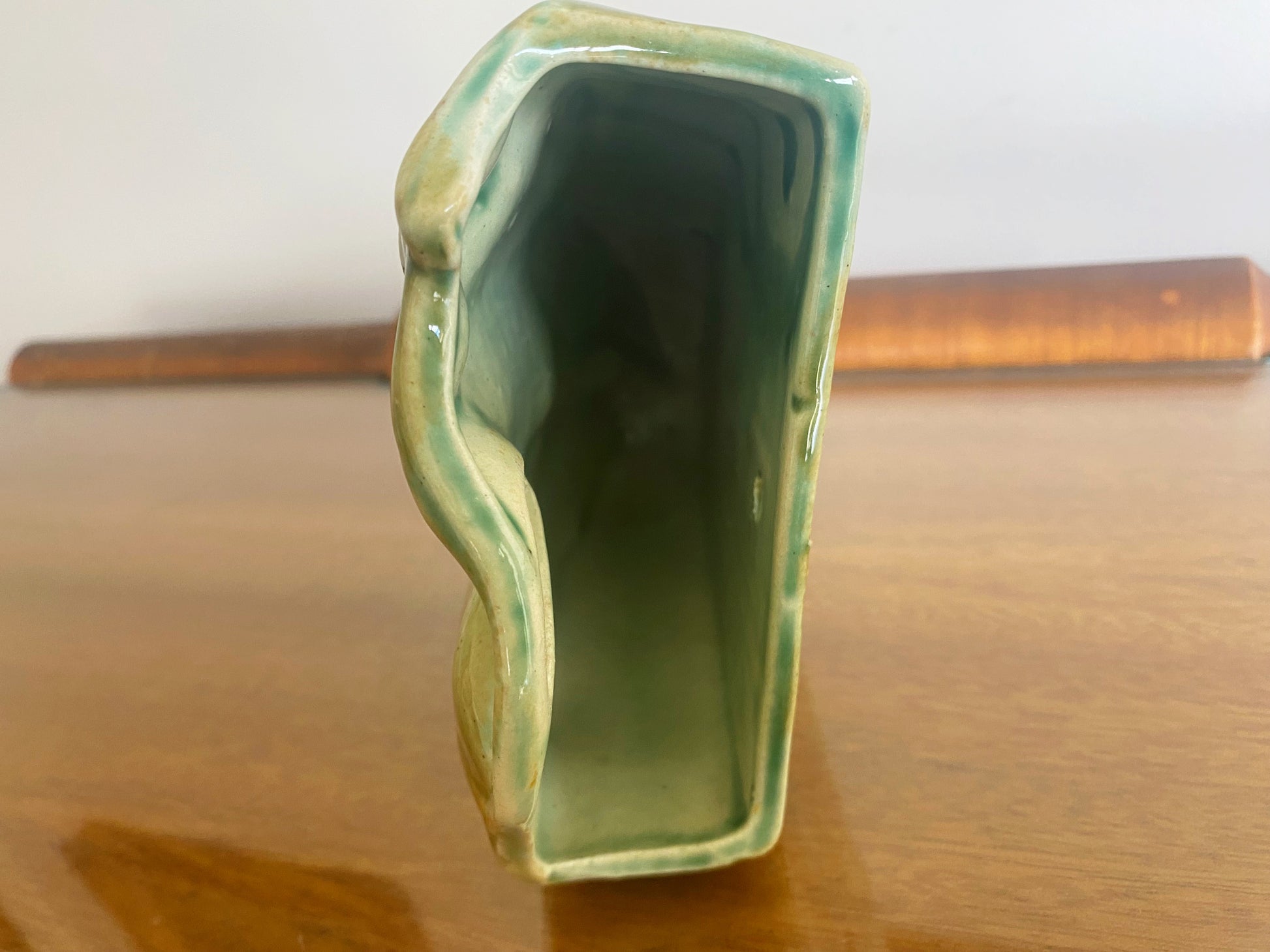 Vintage Australian Pottery Gum Leaf & Gum Nut Wall Vase - Busy Bowerbird