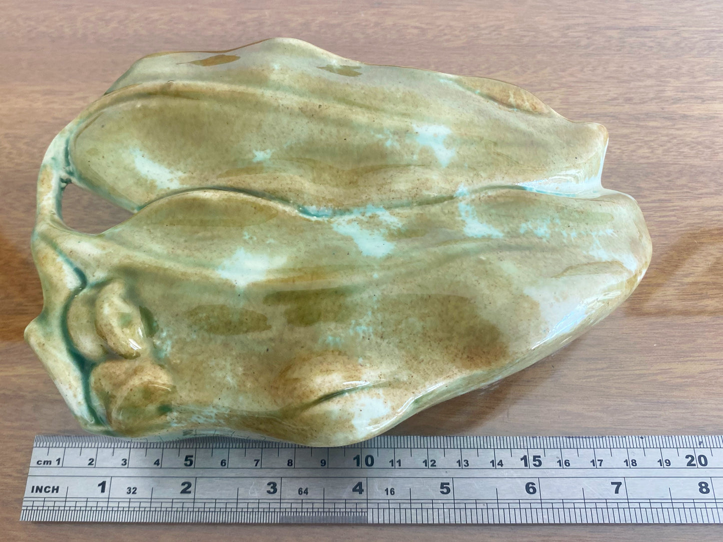 Vintage Australian Pottery Gum Leaf & Gum Nut Wall Vase - Busy Bowerbird
