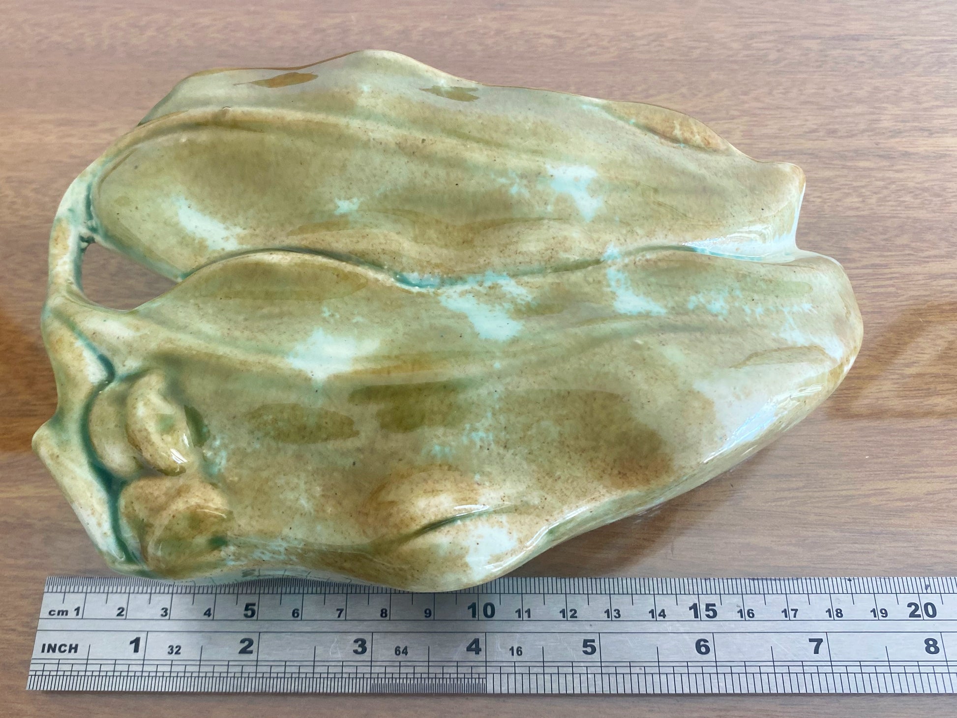 Vintage Australian Pottery Gum Leaf & Gum Nut Wall Vase - Busy Bowerbird