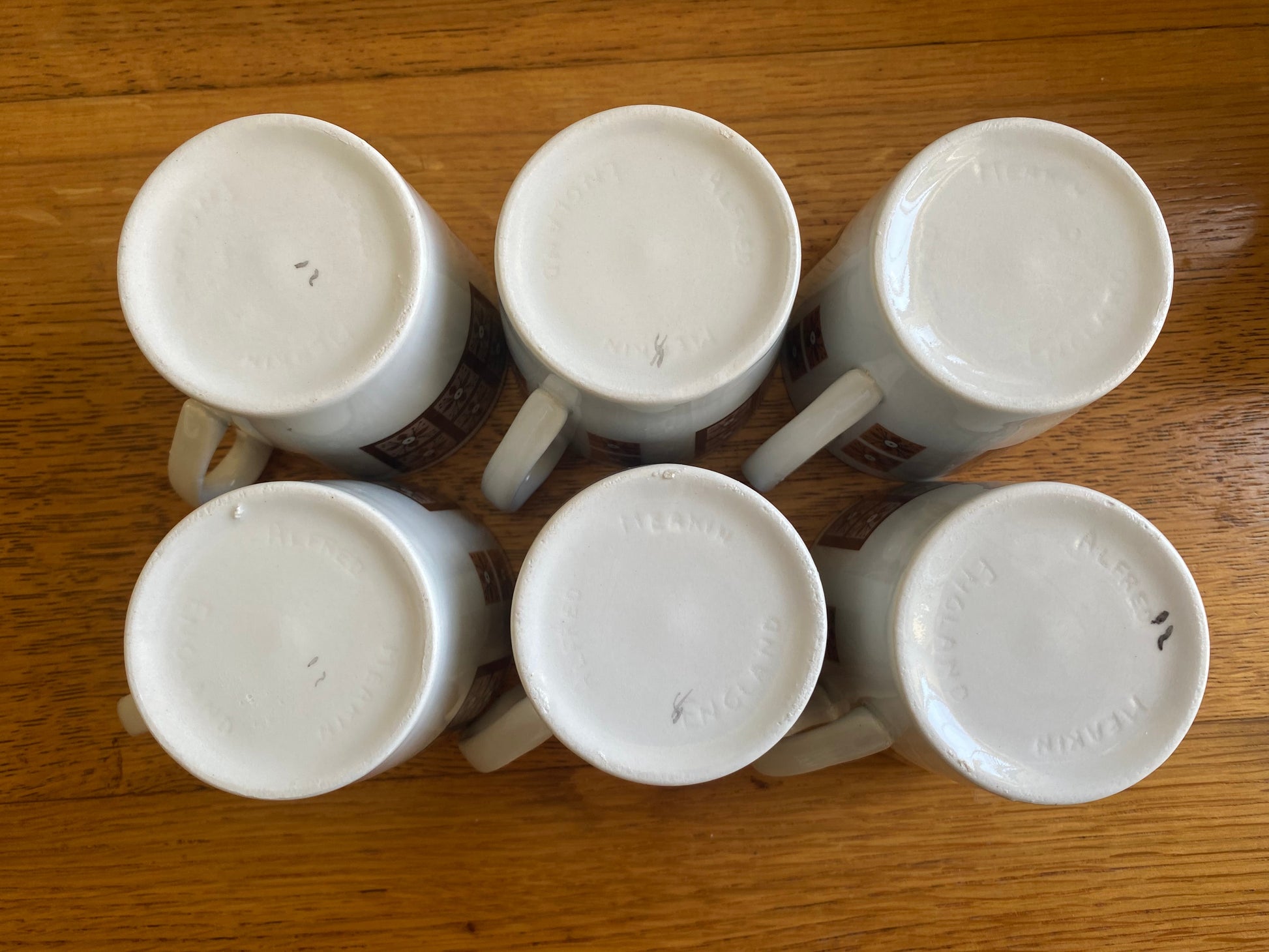 Retro ALFRED MEAKIN Glo-White Ironstone Coffee Service (x6) - Busy Bowerbird