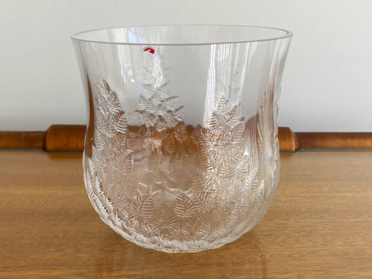 VINTAGE iittala Glass Bowl or Ice Bucket with Leaf Pattern - Busy Bowerbird