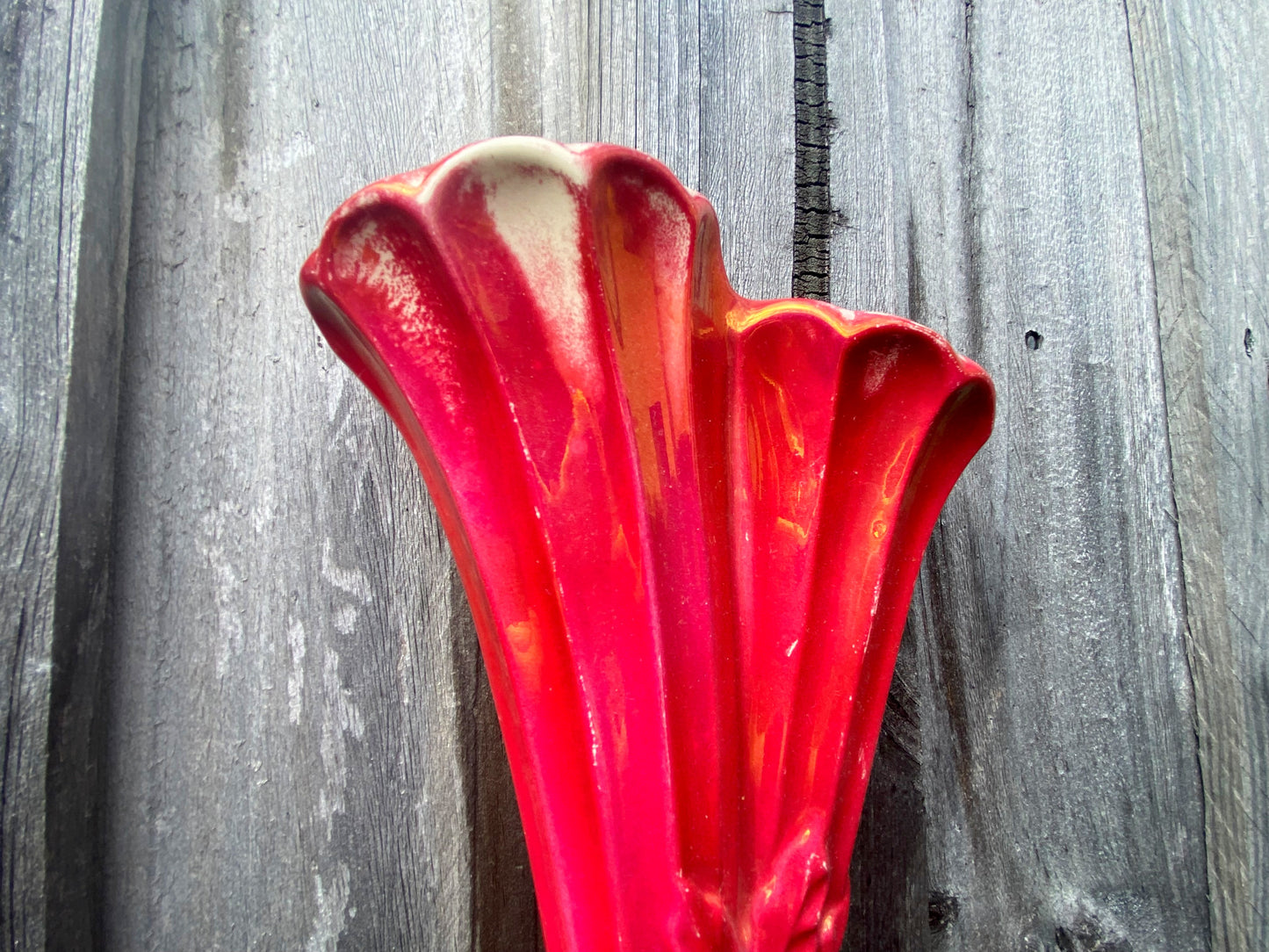 Cerise & Purple Lustre-Glaze Pottery Wall Pocket | Australian Made - Busy Bowerbird