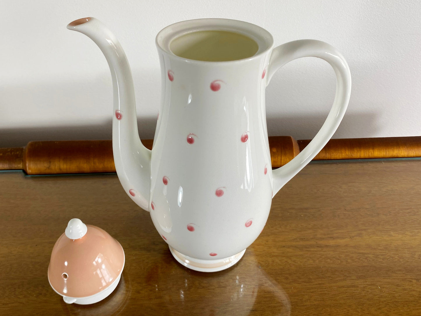 1950s SUSIE COOPER Pink & White, Raised Dot Design Coffee Service (x4) - Busy Bowerbird