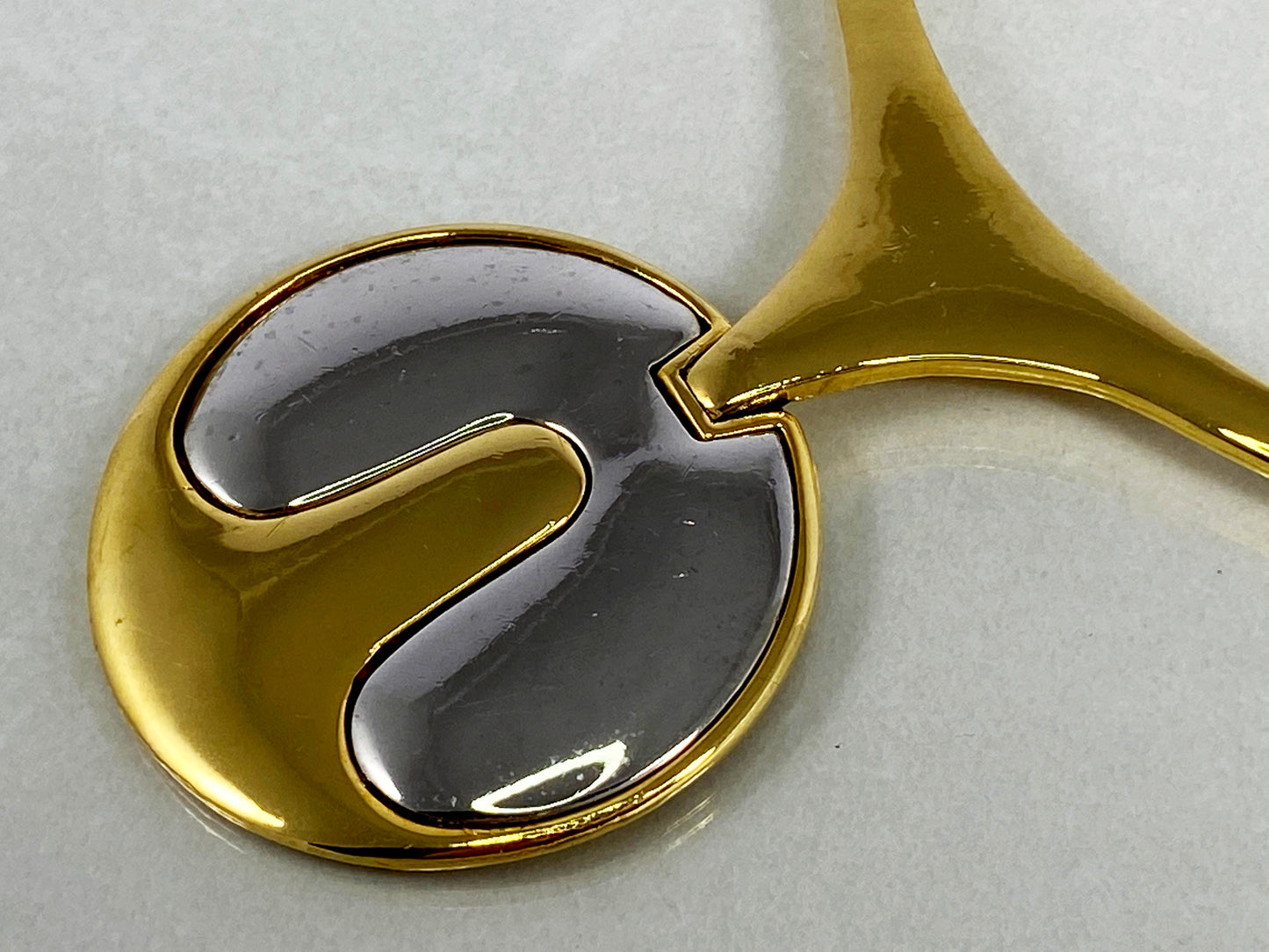 VINTAGE Gold-Plated Choker Necklace with a Gold Yoke and a Round Pendant - Busy Bowerbird