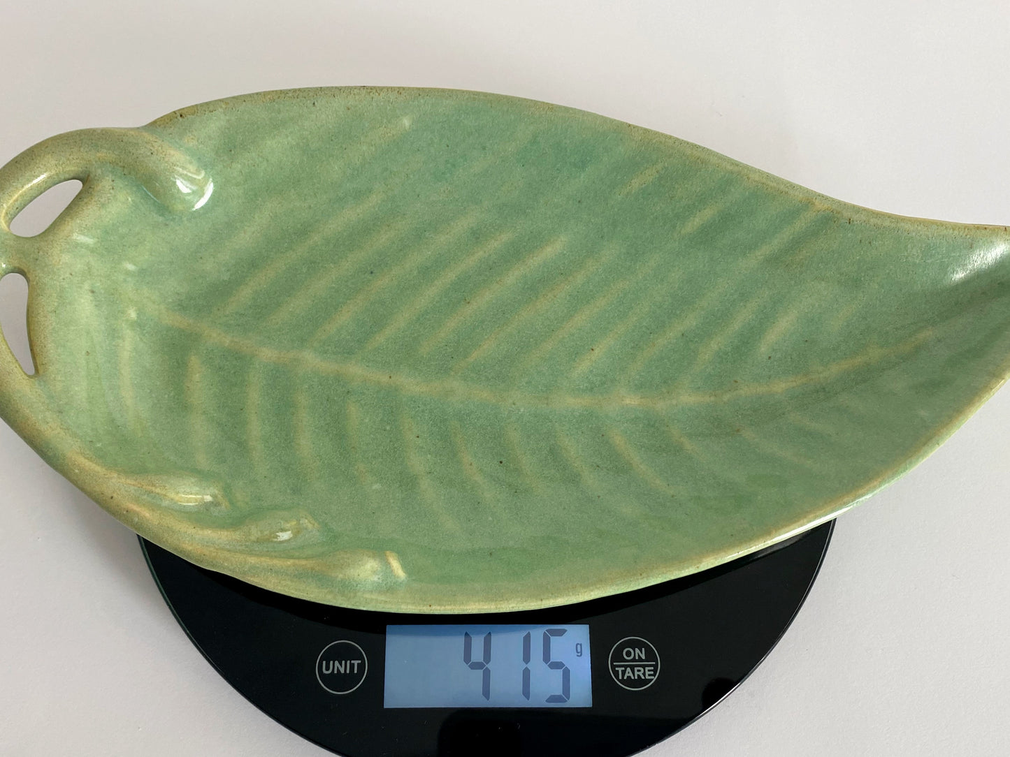 Rare 1940s NELL McCREDIE Gum Leaf-Shaped Pottery Dish - Busy Bowerbird