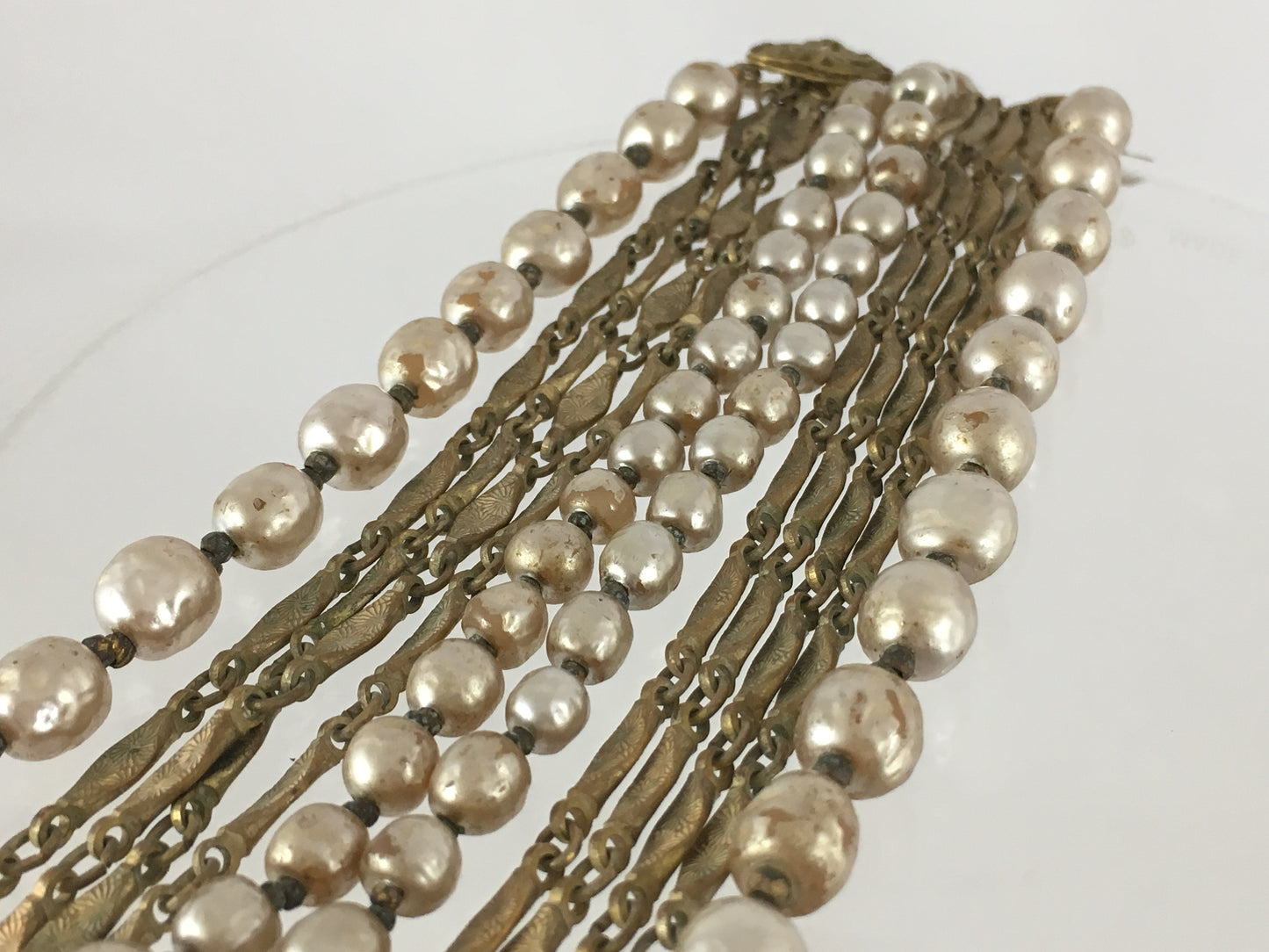 Miriam Haskell Silver-Grey Baroque Pearl & Russian Gold Necklace - Busy Bowerbird