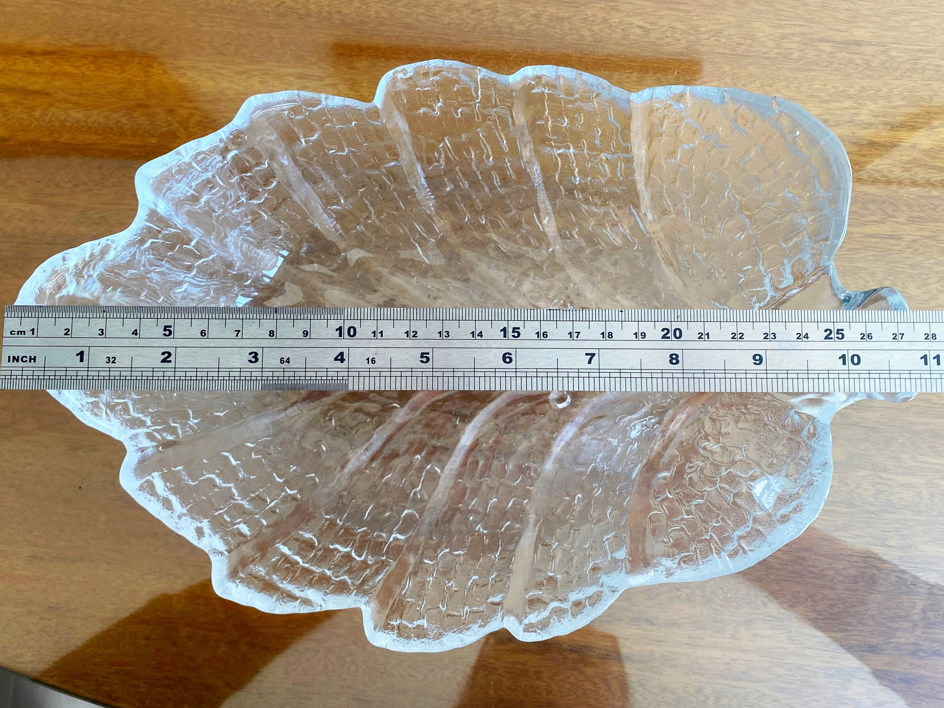 1980s ORREFORS Eden Collection Leaf-Shaped Serving Bowl 