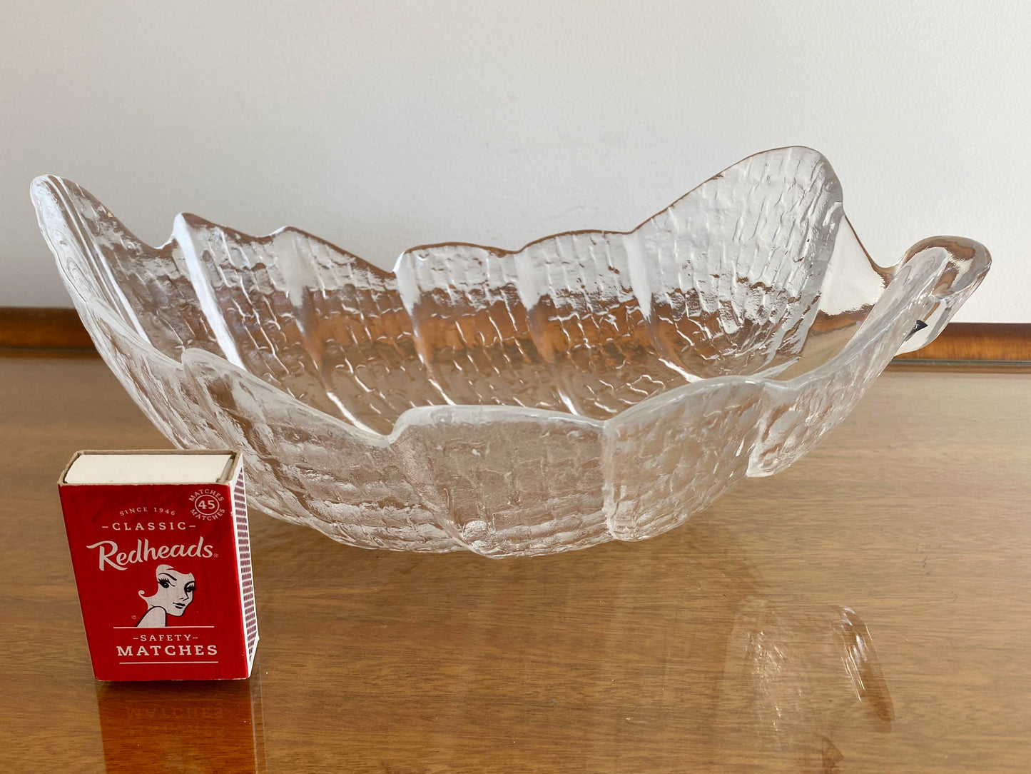 1980s ORREFORS Eden Collection Leaf-Shaped Serving Bowl 