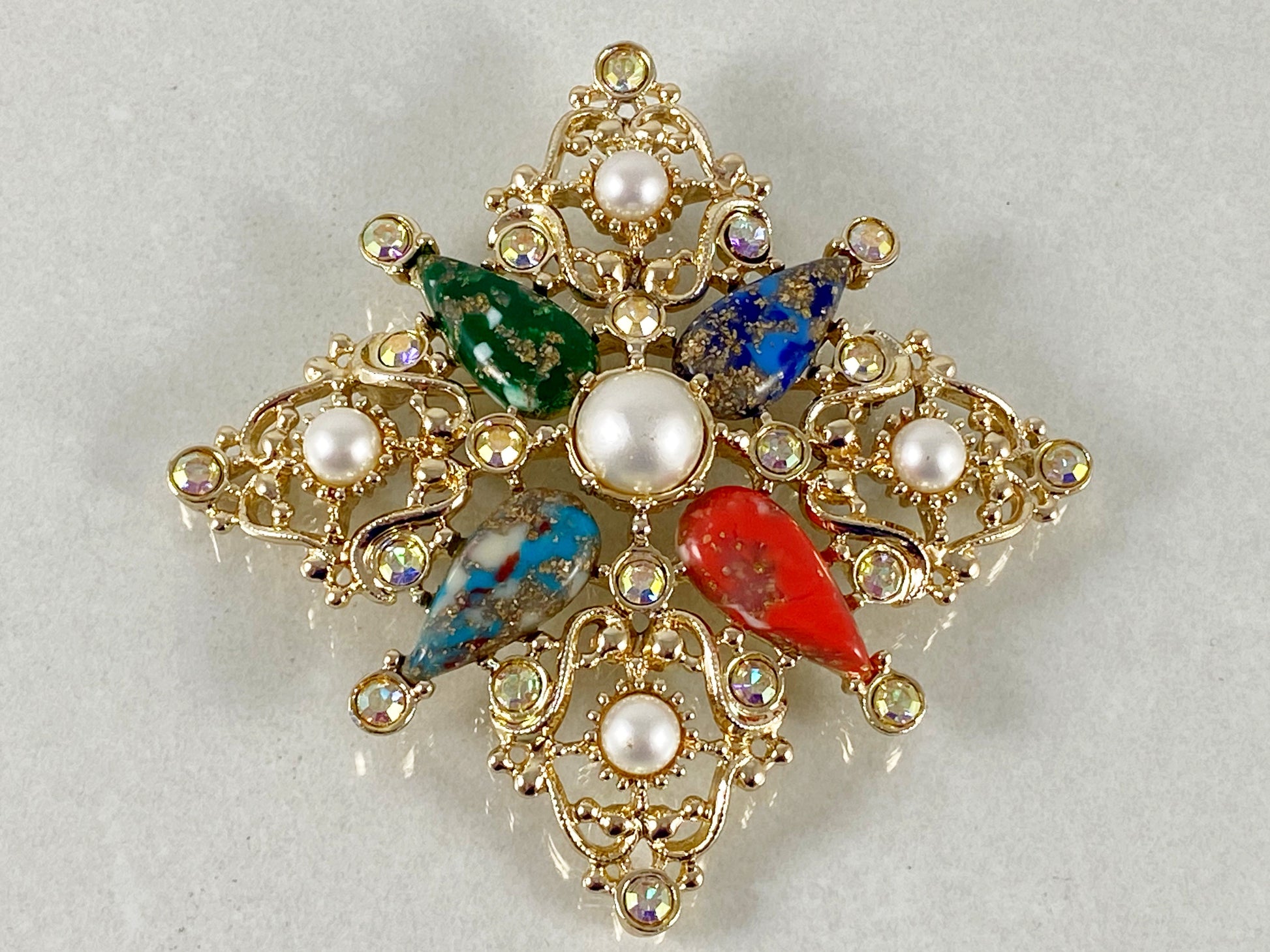 1962 SARAH COVENTRY 'Galaxy' Gold-Tone Pin or Pendant Busy Bowerbird