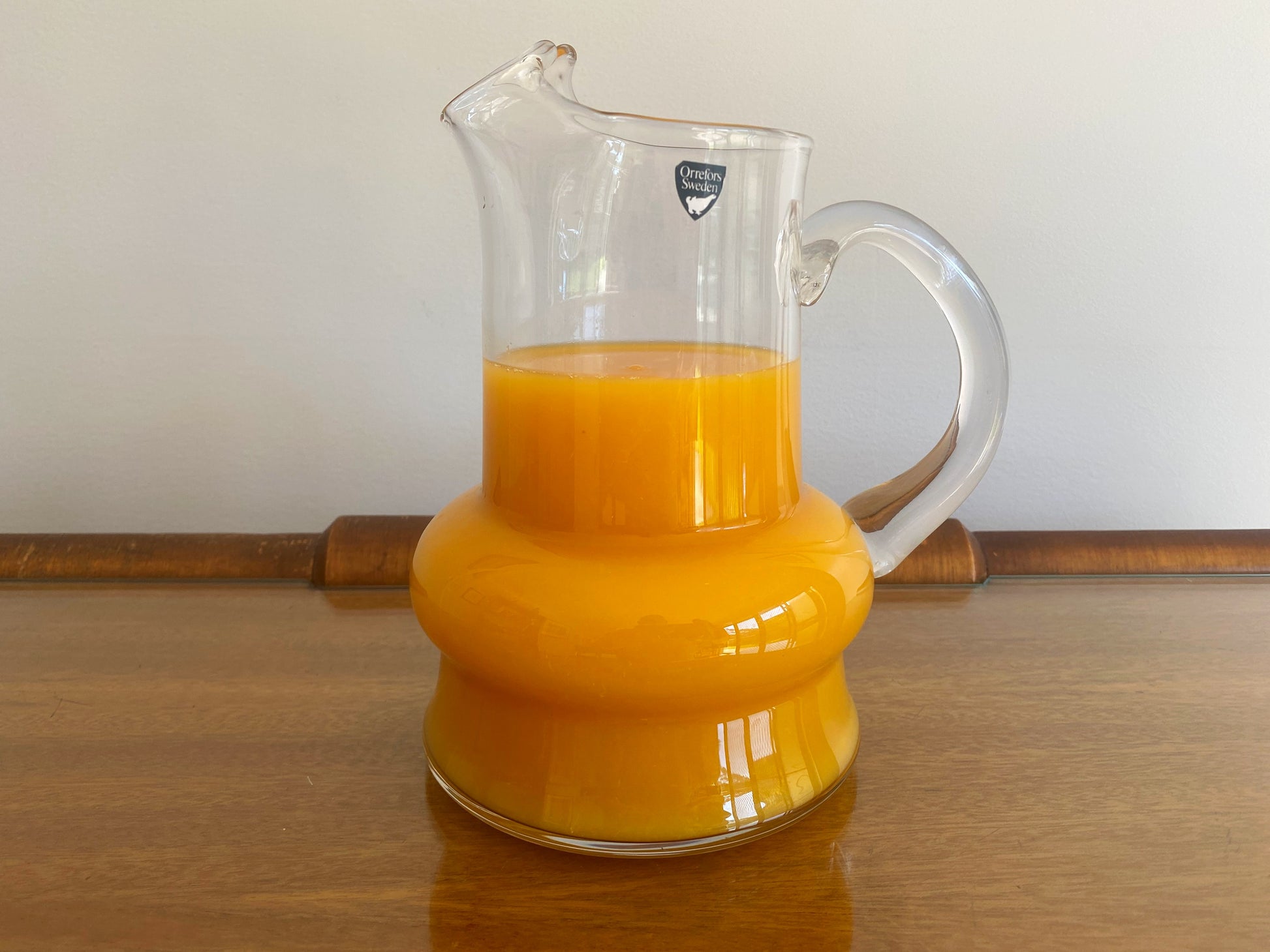 ORREFORS (Sweden) Juice or Water Pitcher/Jug | MCM Design Lines - Busy Bowerbird