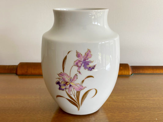 Vintage AK KAISER West German 17 cm Vase | 'Orchidee' Pattern - Busy Bowerbird