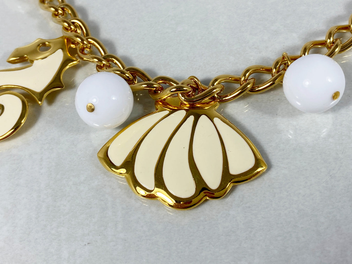 1980s NAPIER Gold and Enamel Nautical-Themed Charm Necklace - Busy Bowerbird