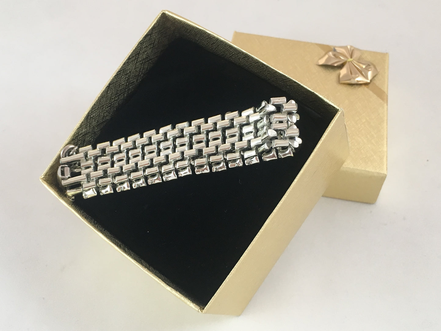 1950s CORO Silver-Tone Link Bracelet with Original Safety Chain - Busy Bowerbird