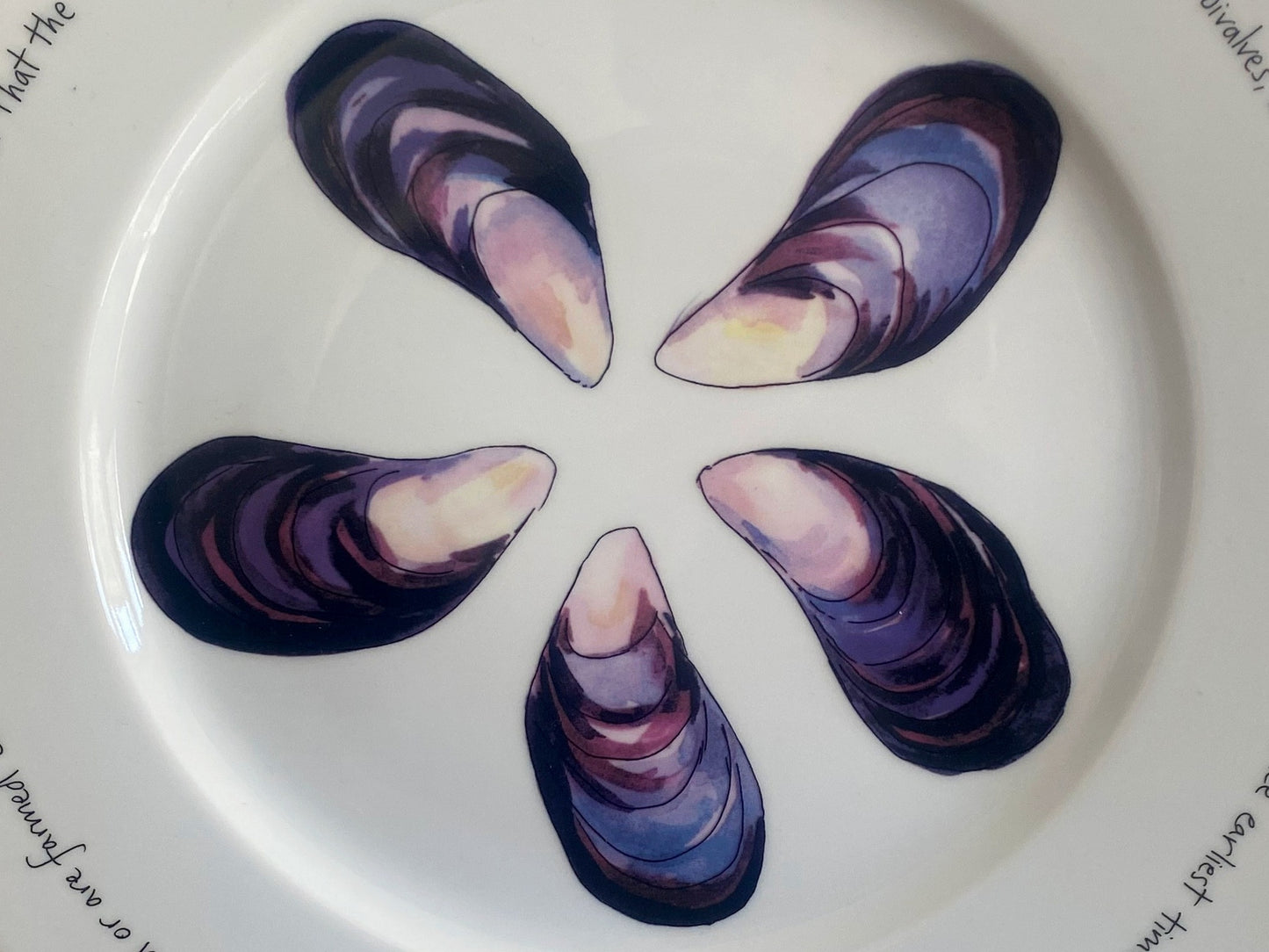 JERSEY POTTERY Seafood Platter | Richard Bramble Mussels Illustration - Busy Bowerbird