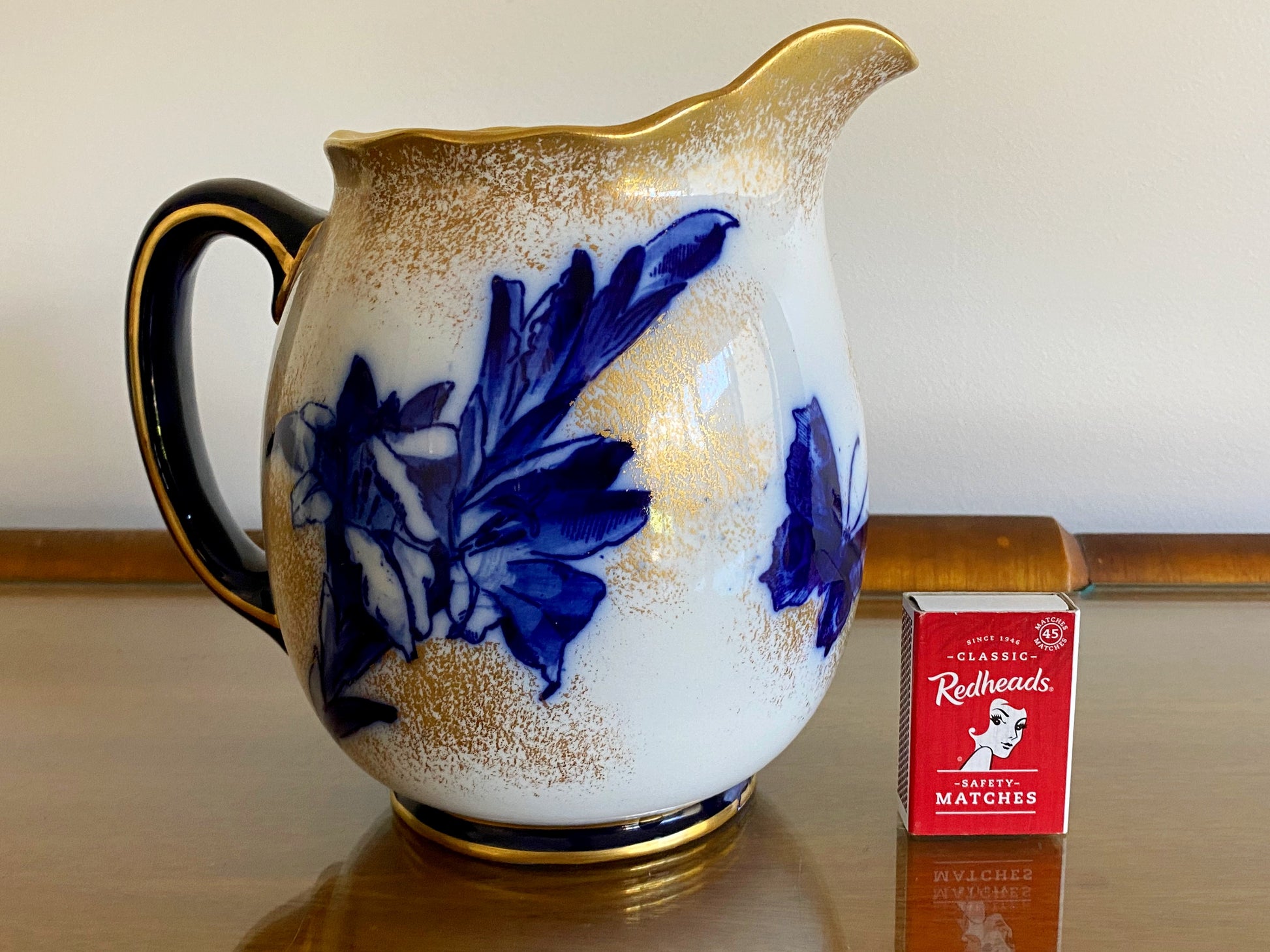 Antique ROYAL DOULTON 'Blue Iris and Butterfly' Jug |Rare! - Busy Bowerbird