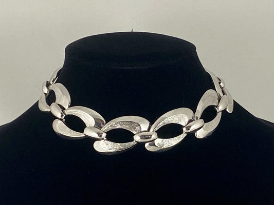 1980s MONET Silver-Tone Choker Necklace 