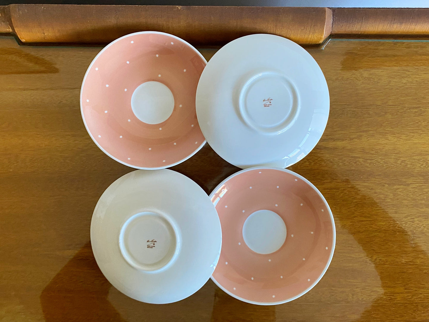 1950s SUSIE COOPER Pink & White, Raised Dot Design Coffee Service (x4) - Busy Bowerbird