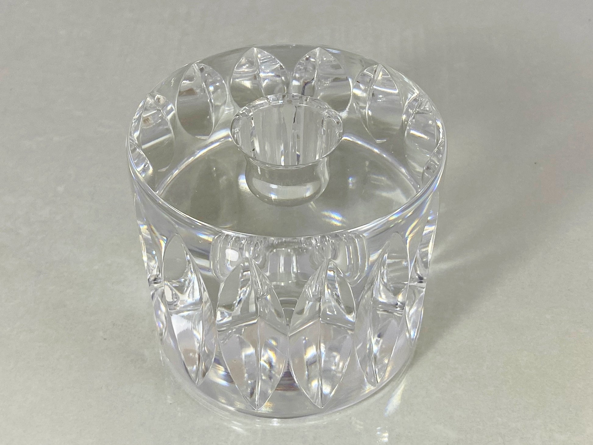 1960s ORREFORS Cylindrical, Fluted Crystal Candlestick Holder  SVEN PALQVIST - Busy Bowerbird