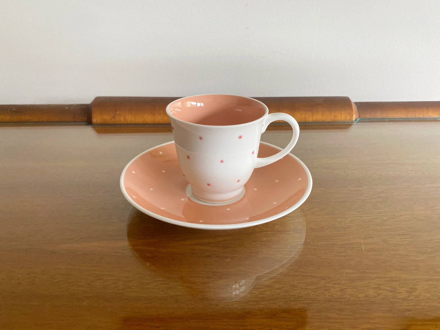 1950s SUSIE COOPER Pink & White, Raised Dot Design Coffee Service (x4) - Busy Bowerbird