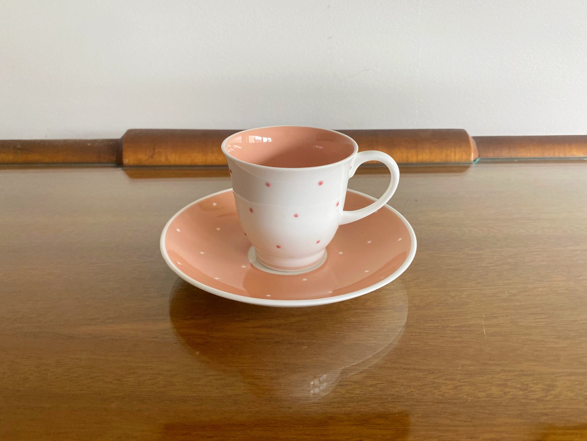 1950s SUSIE COOPER Pink & White, Raised Dot Design Coffee Service (x4) - Busy Bowerbird