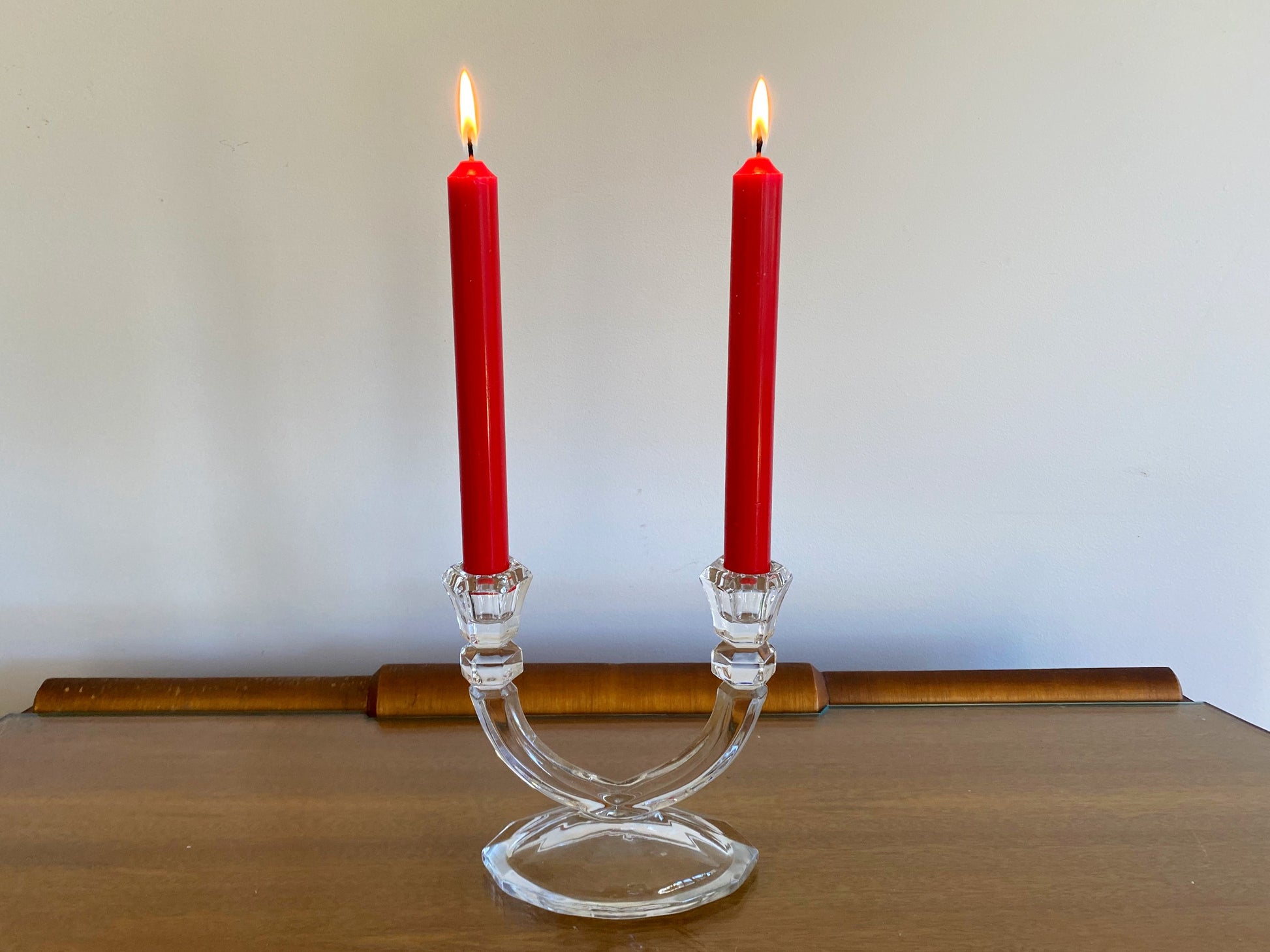 Vintage Two-Arm Lead Crystal Candelabra | Classic & Romantic - Busy Bowerbird
